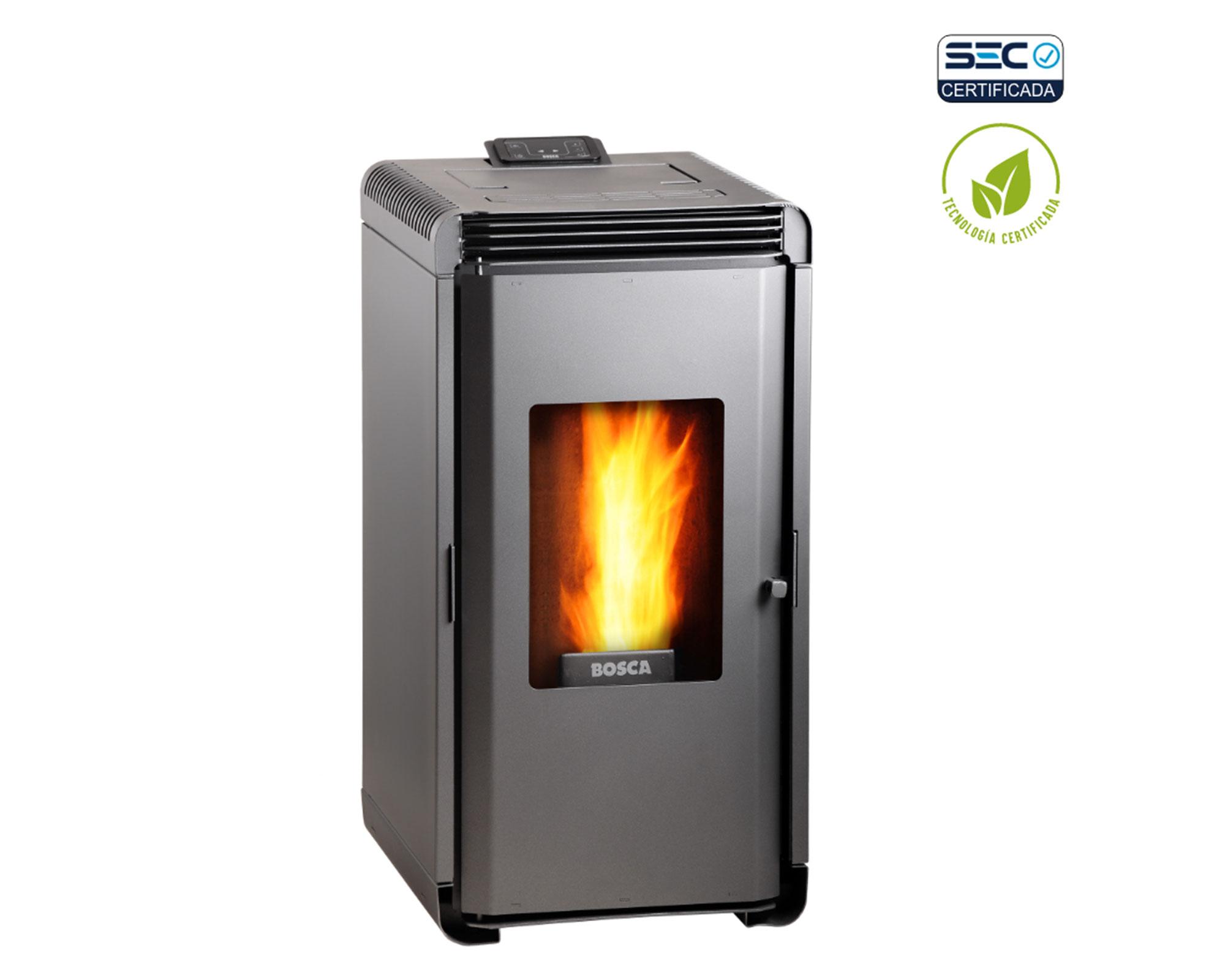 Estufa a pellet Hera+ charcoal 9000 W + kit de instalación interior-3