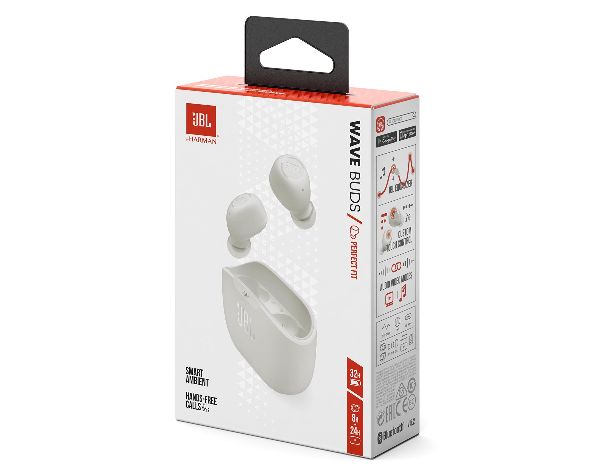 Audífonos Bluetooth In Ear Wave Buds TWS White-4