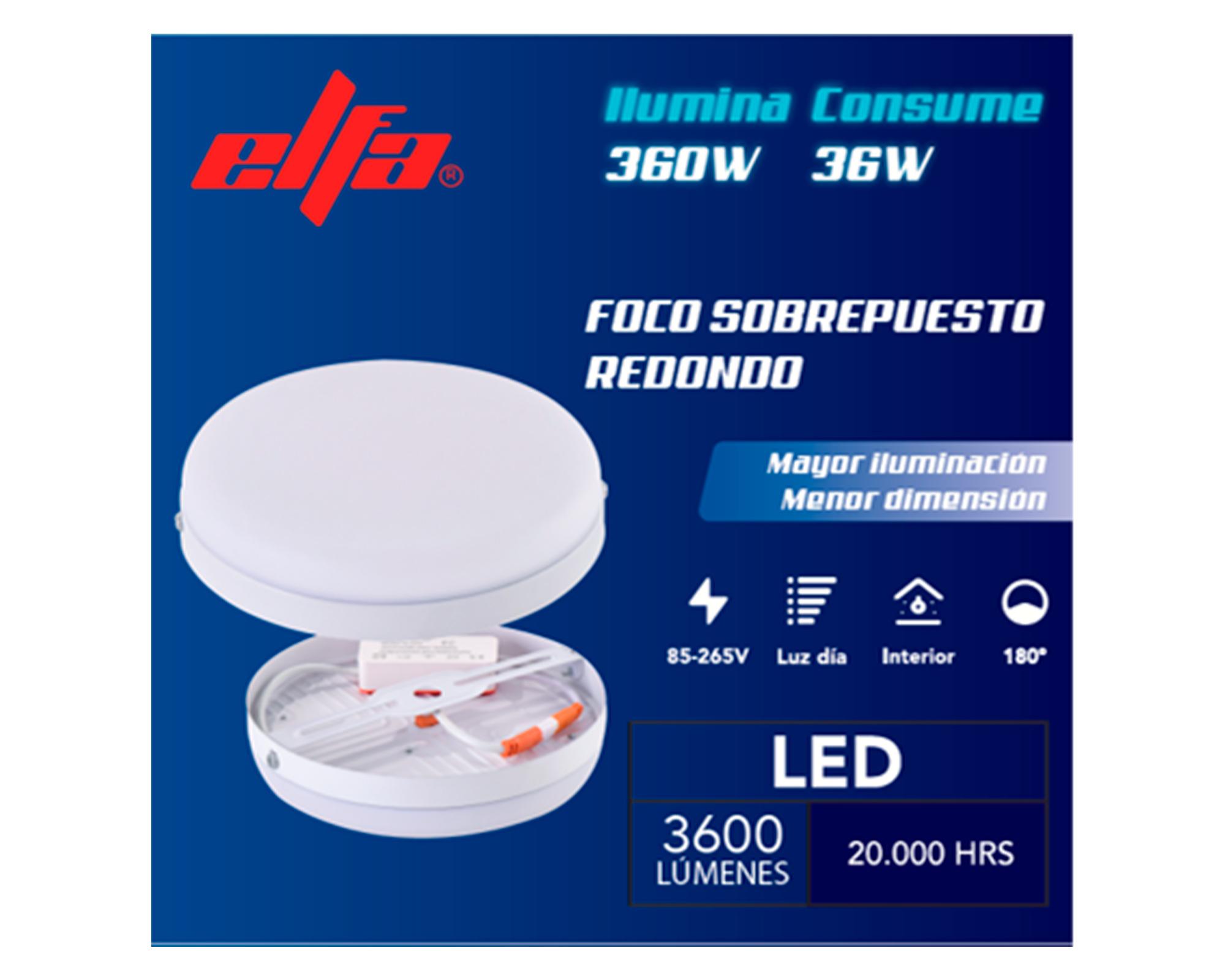 Foco sobrepuesto led redondo 36W 22 cm luz fría blanco-2