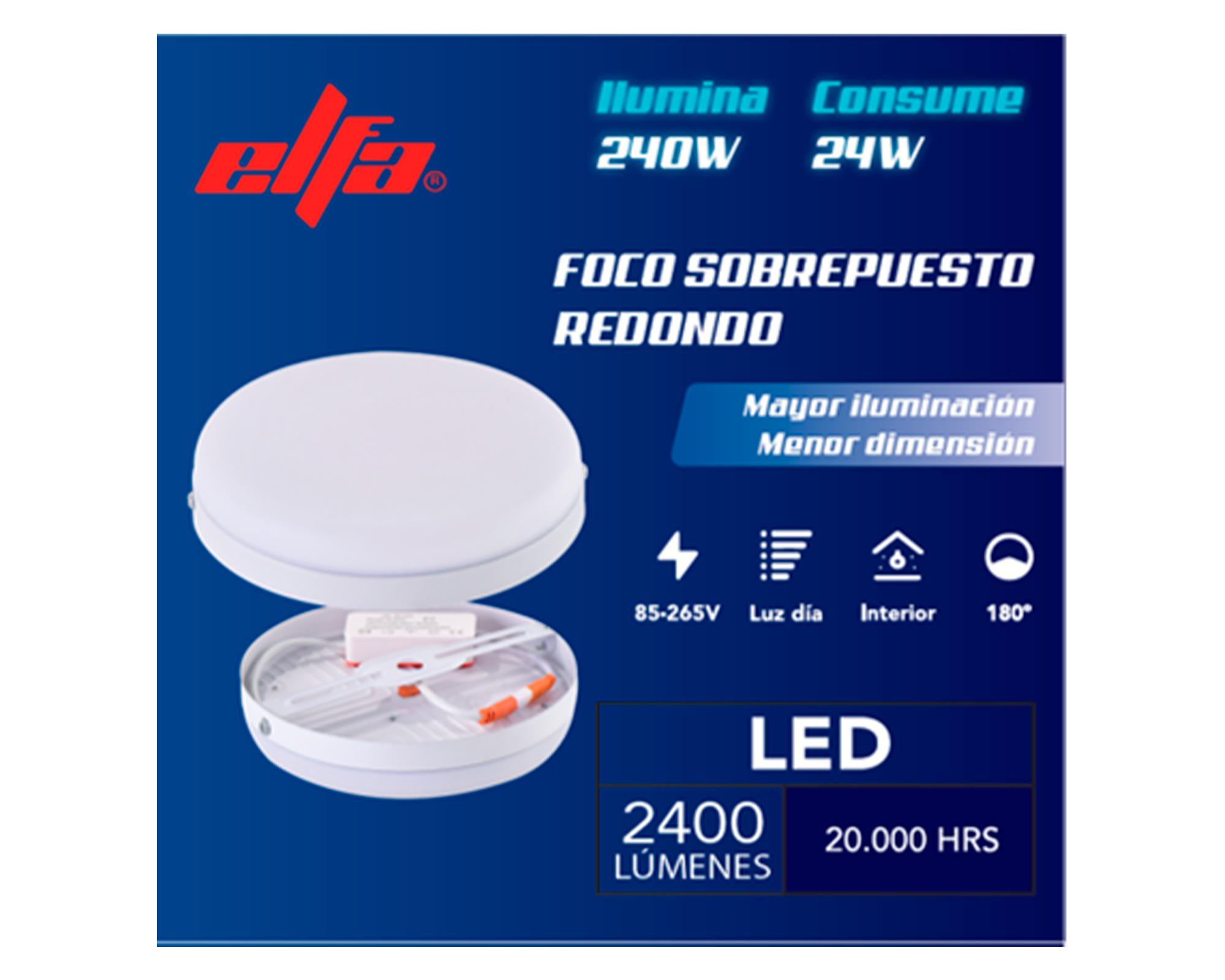 Foco sobrepuesto led redondo 24W 17 cm luz fría blanco-2
