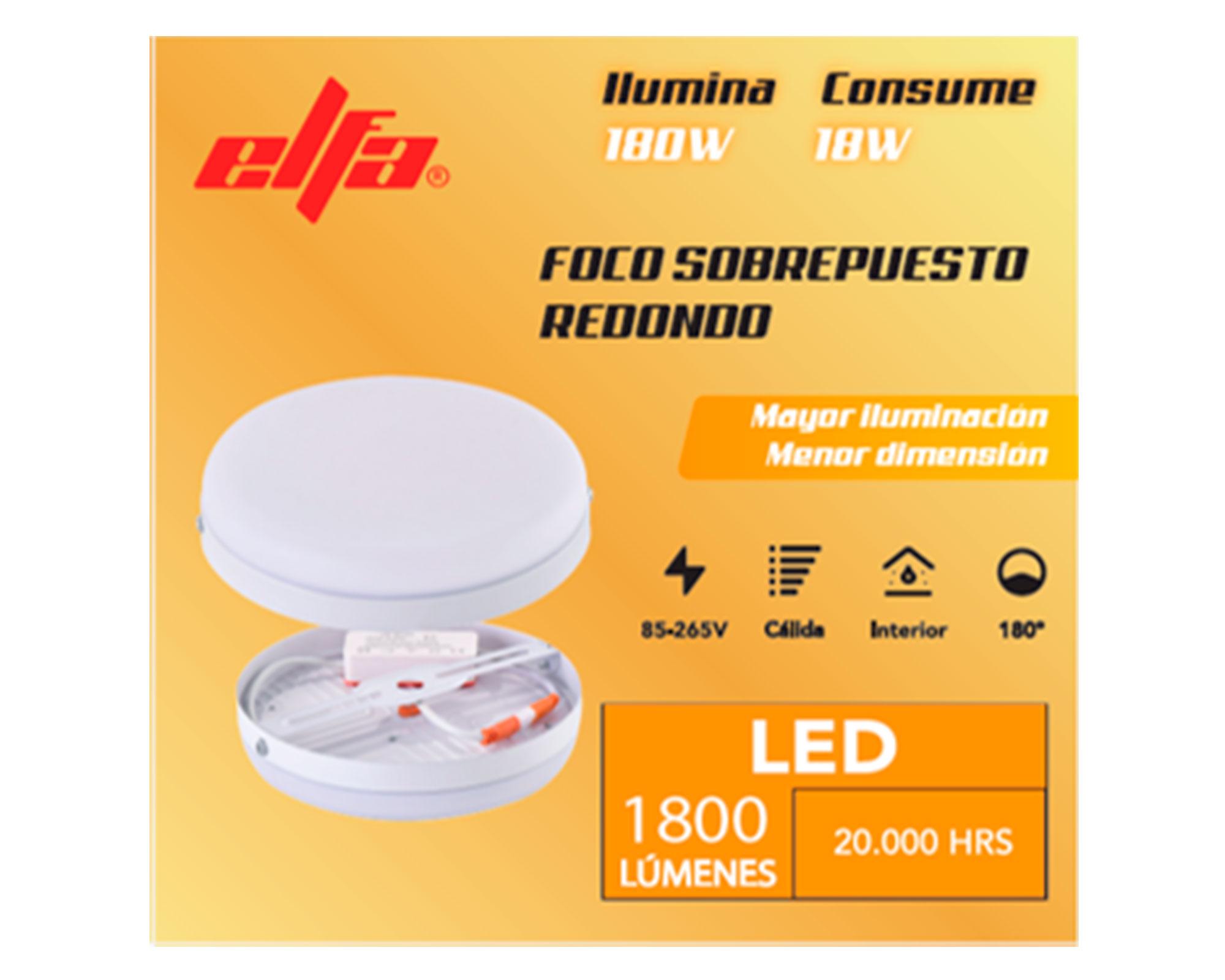 Foco LED sobrepuesto 18 W 1 luz cálida blanco-2