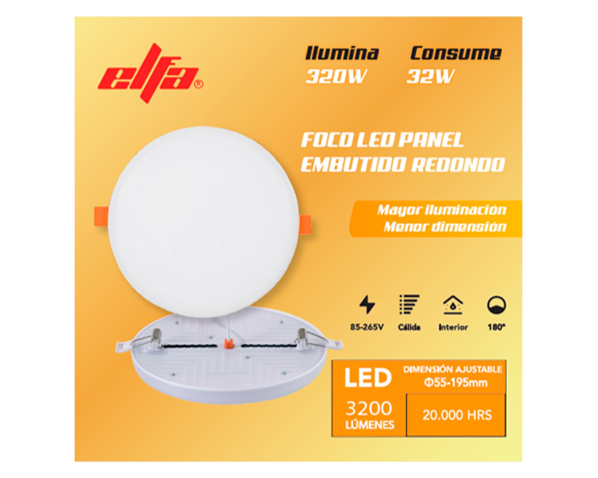 Foco LED embutido 32 W 1 luz cálida blanco-2
