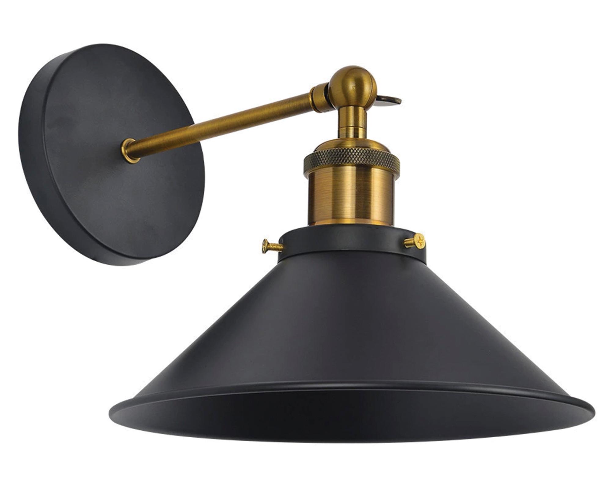 Aplique LED 1L estilo lámpara industrial negro-0