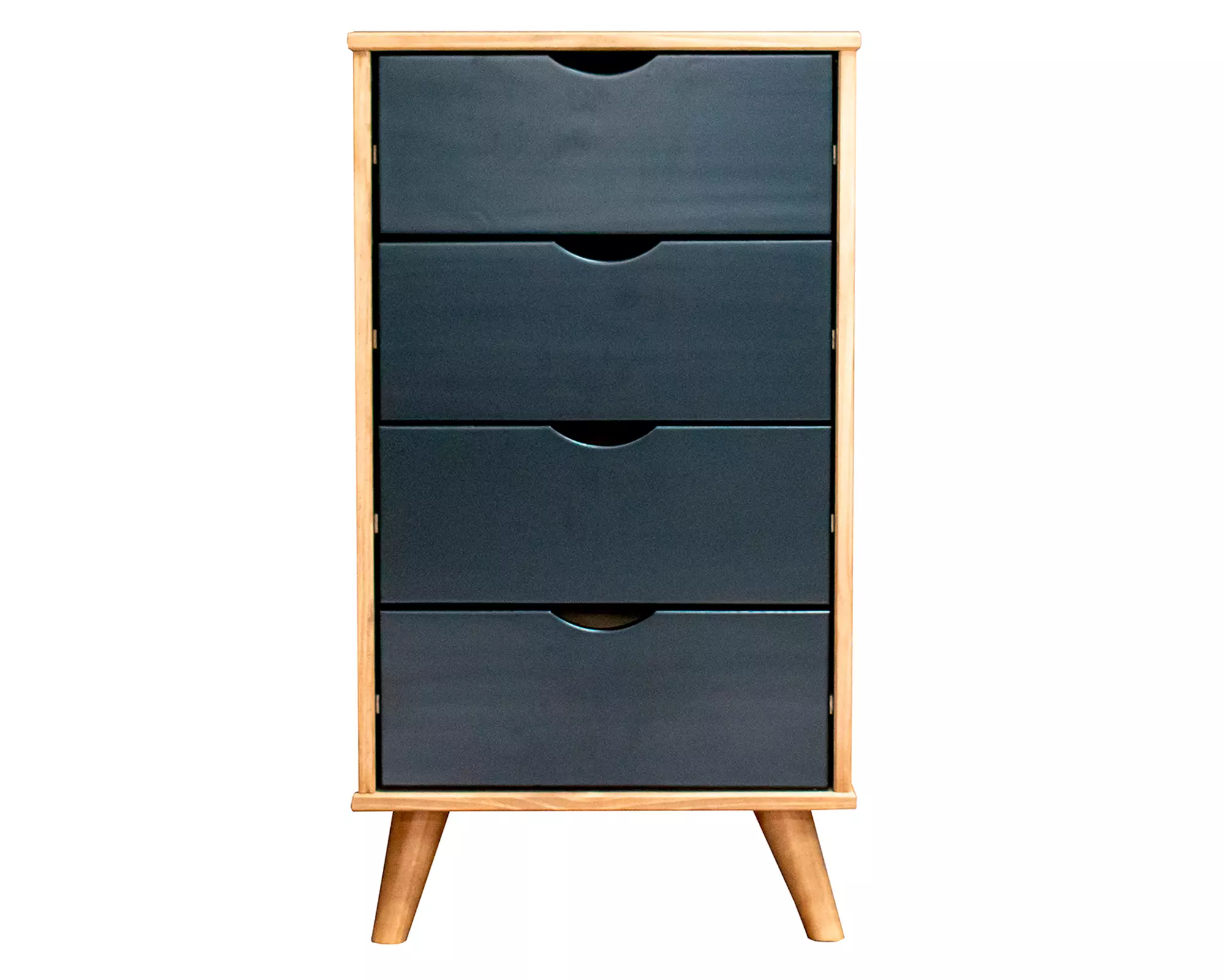 Cómoda Lia café/negro 4 cajones-0