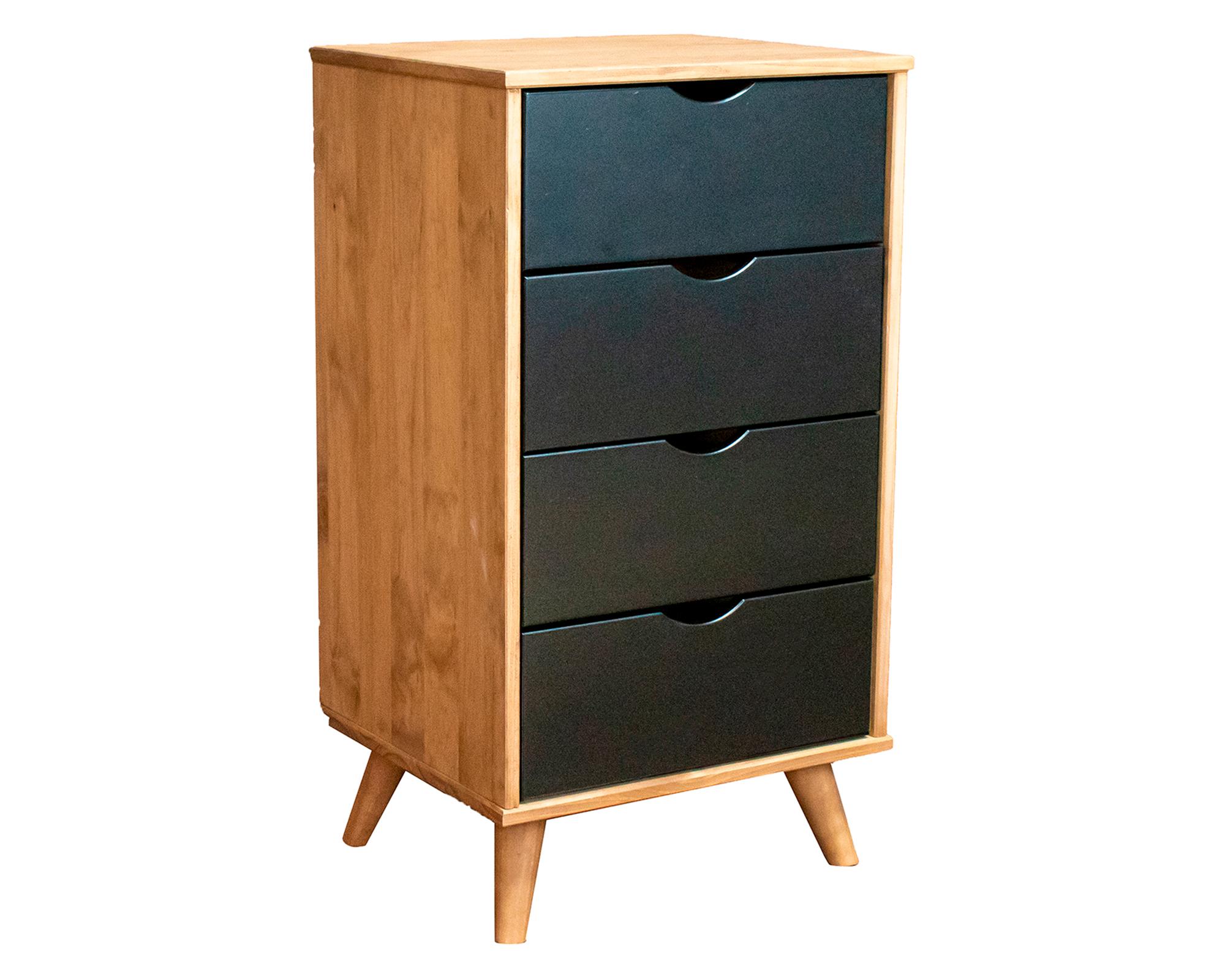 Cómoda Lia café/negro 4 cajones-1