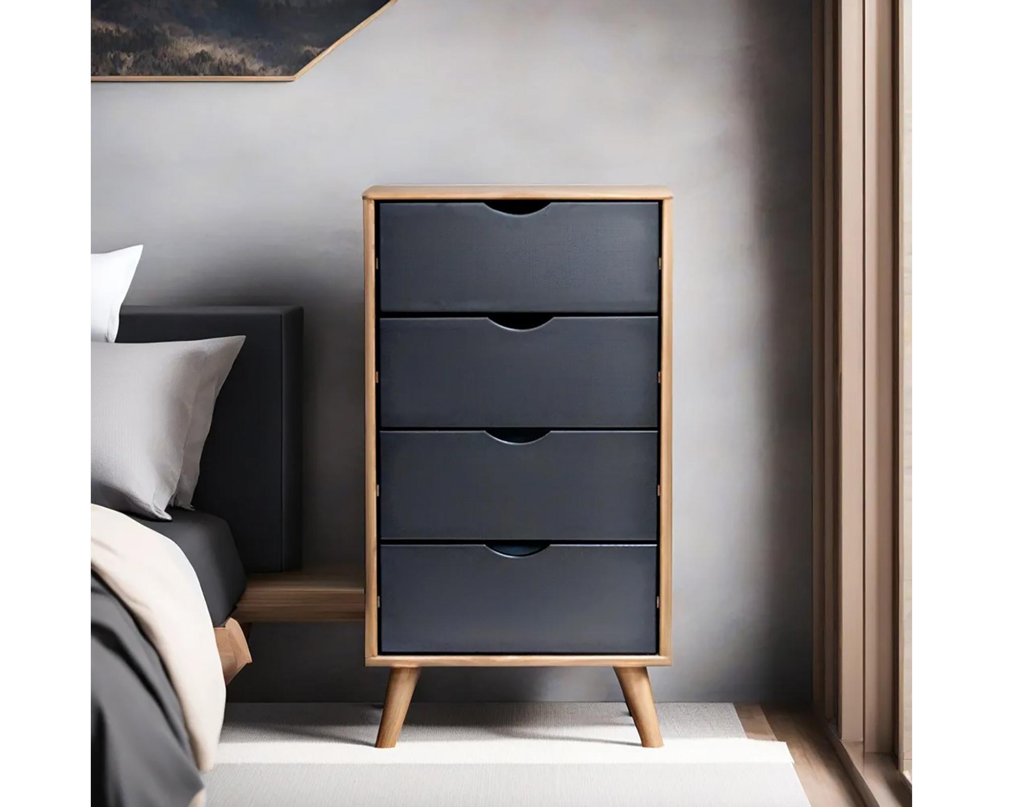 Cómoda Lia café/negro 4 cajones-3