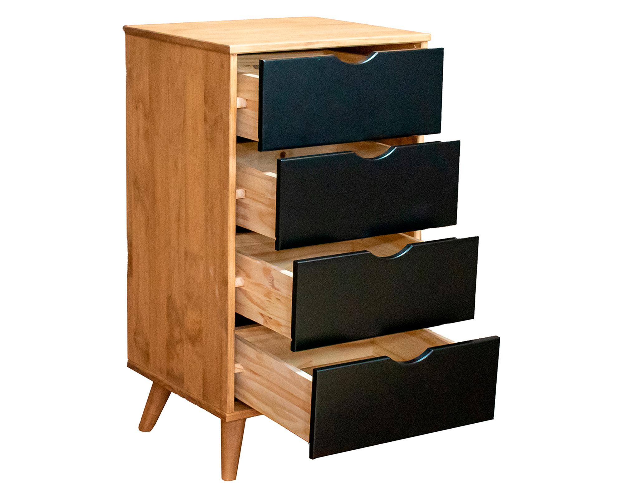 Cómoda Lia café/negro 4 cajones-2