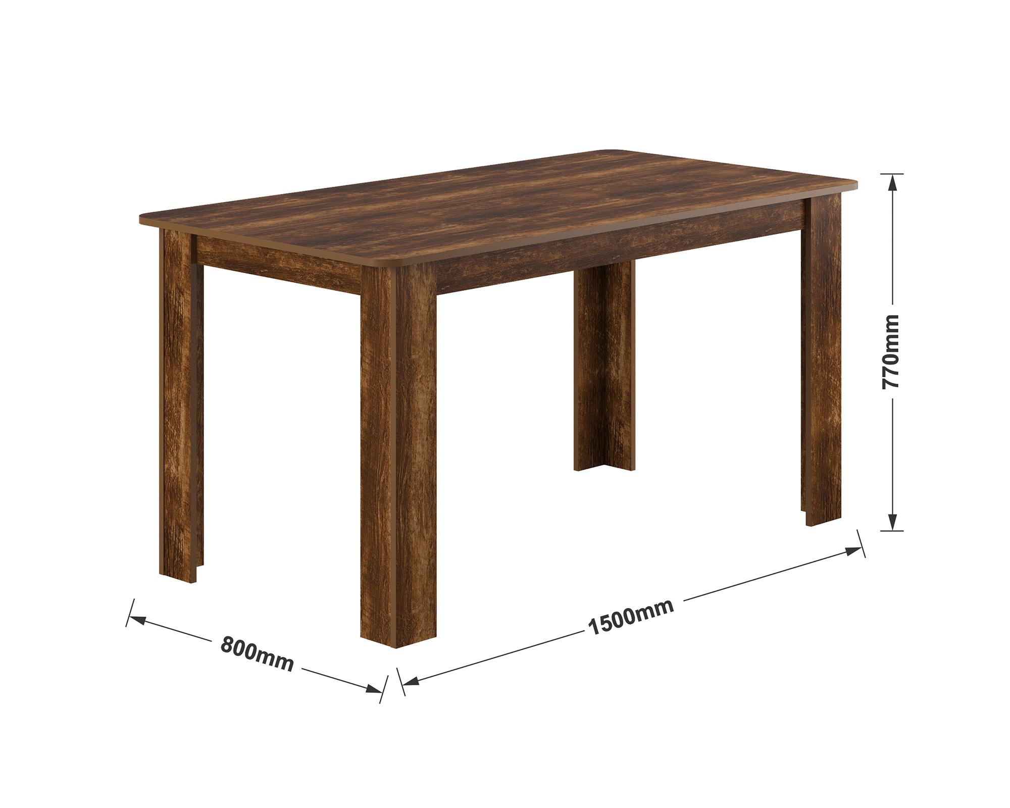 Comedor 6 sillas rectangular Perola Nicoli rústico café-4