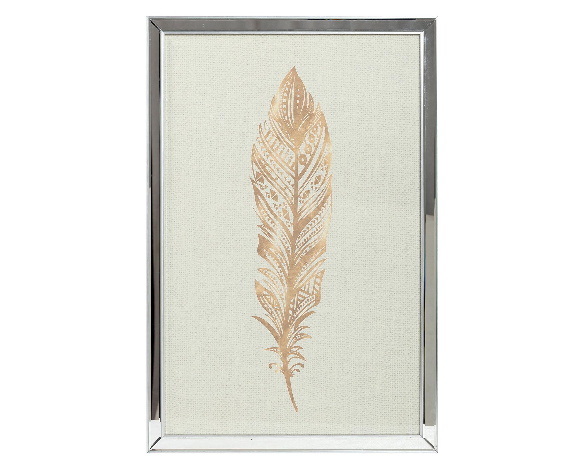 Cuadro espejado Pluma 90x60 cm-0