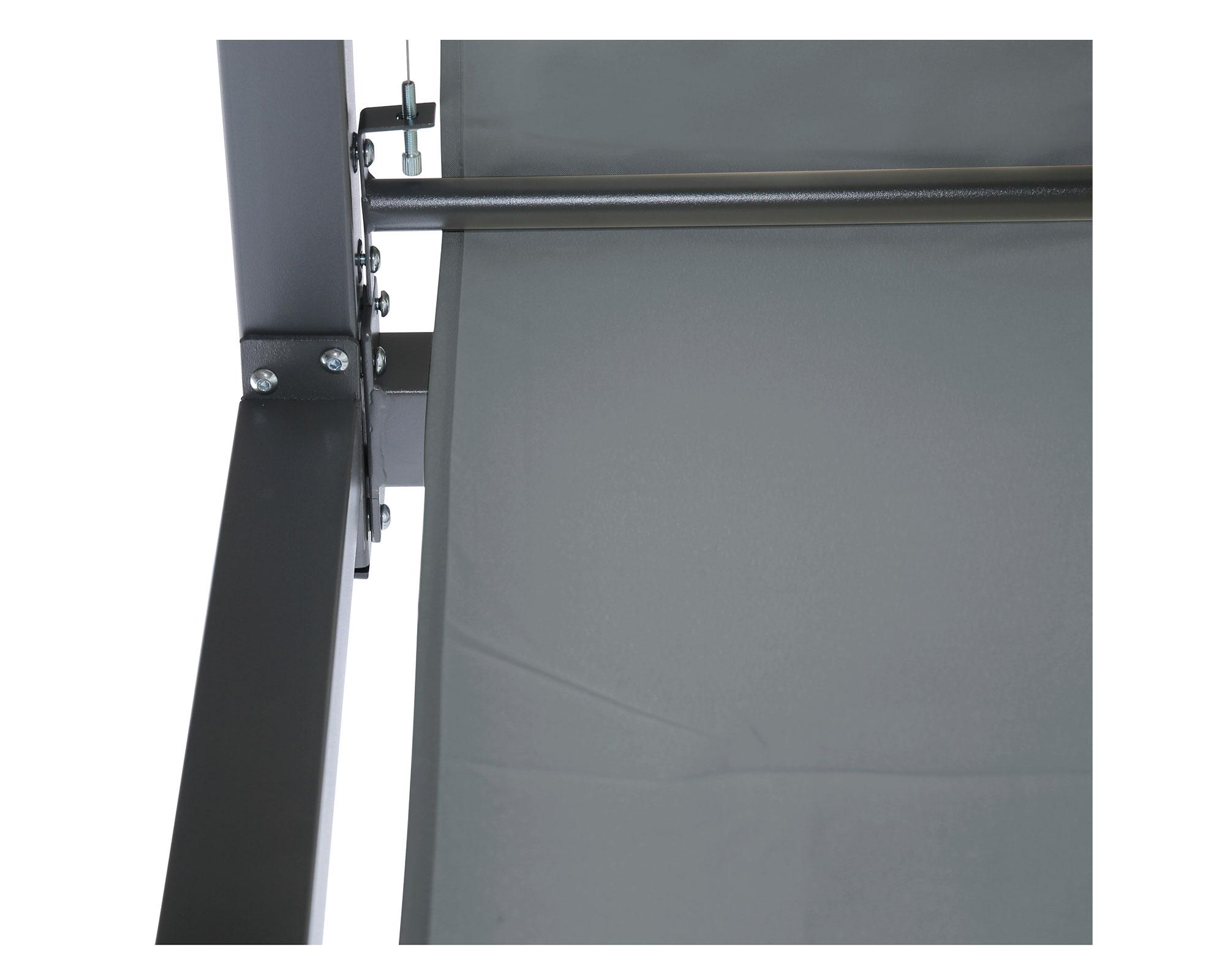 Pérgola metálica con cortinas gris 230x300x300 cm-2