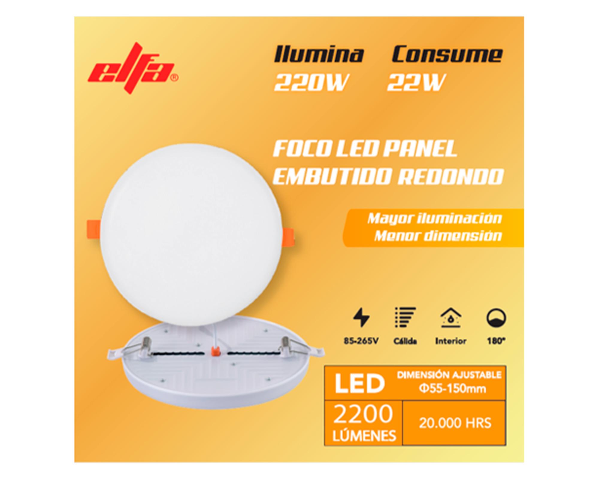 Foco embutido led ajustable redondo 22W 17 cm luz cálida blanco-2