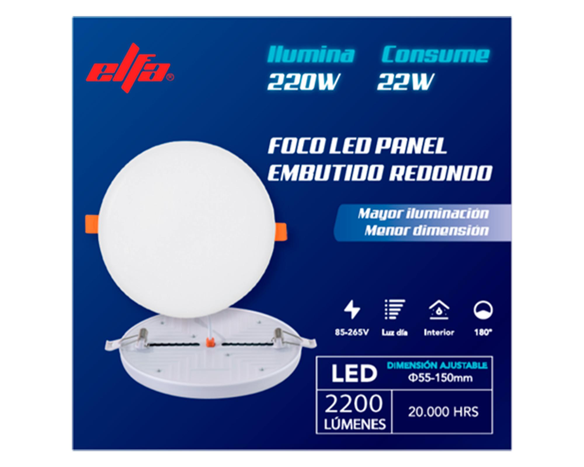 Foco embutido led ajustable redondo 22W 17 cm luz fría blanco-2
