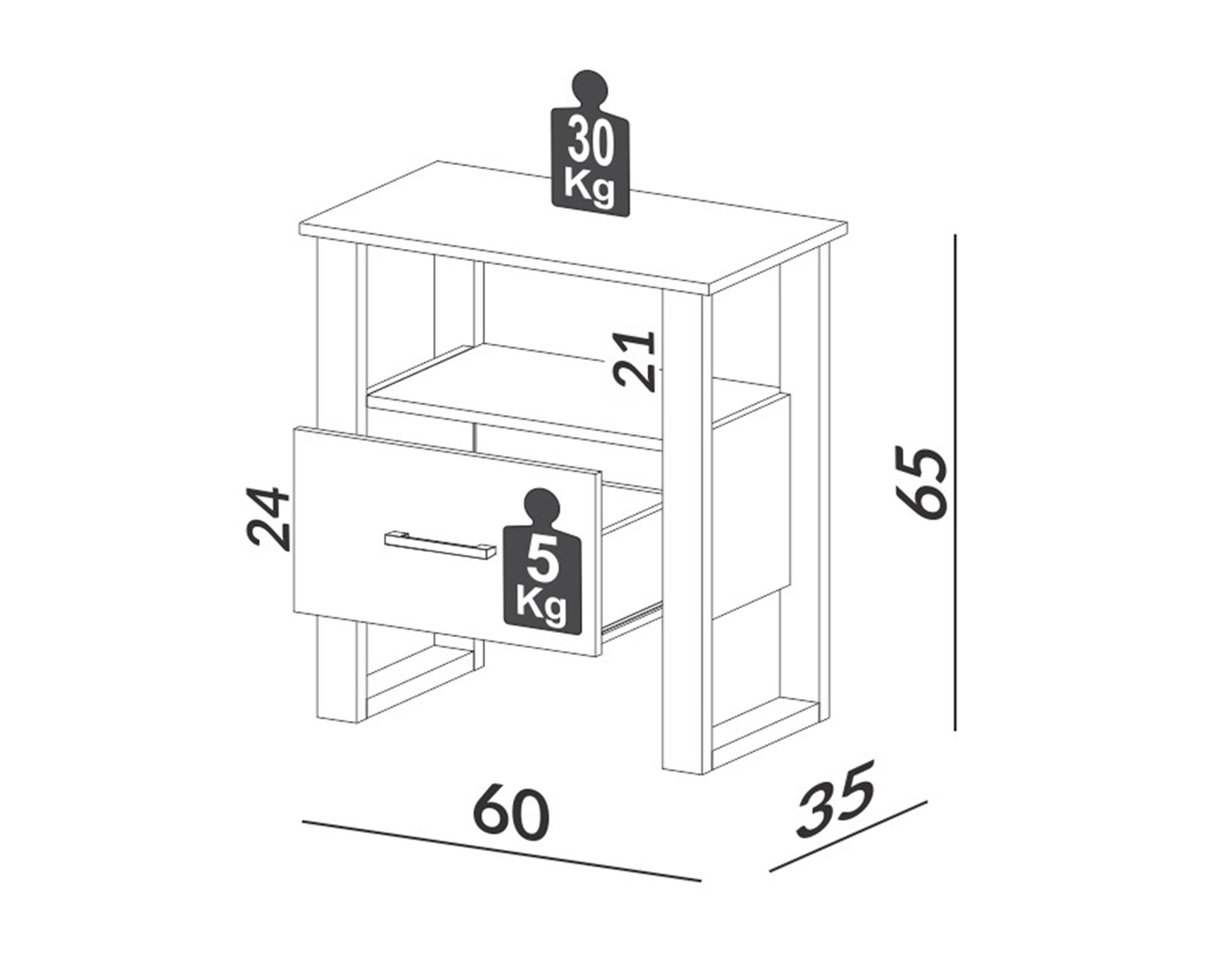 Respaldo TW151 + 2 veladores f37 café-4