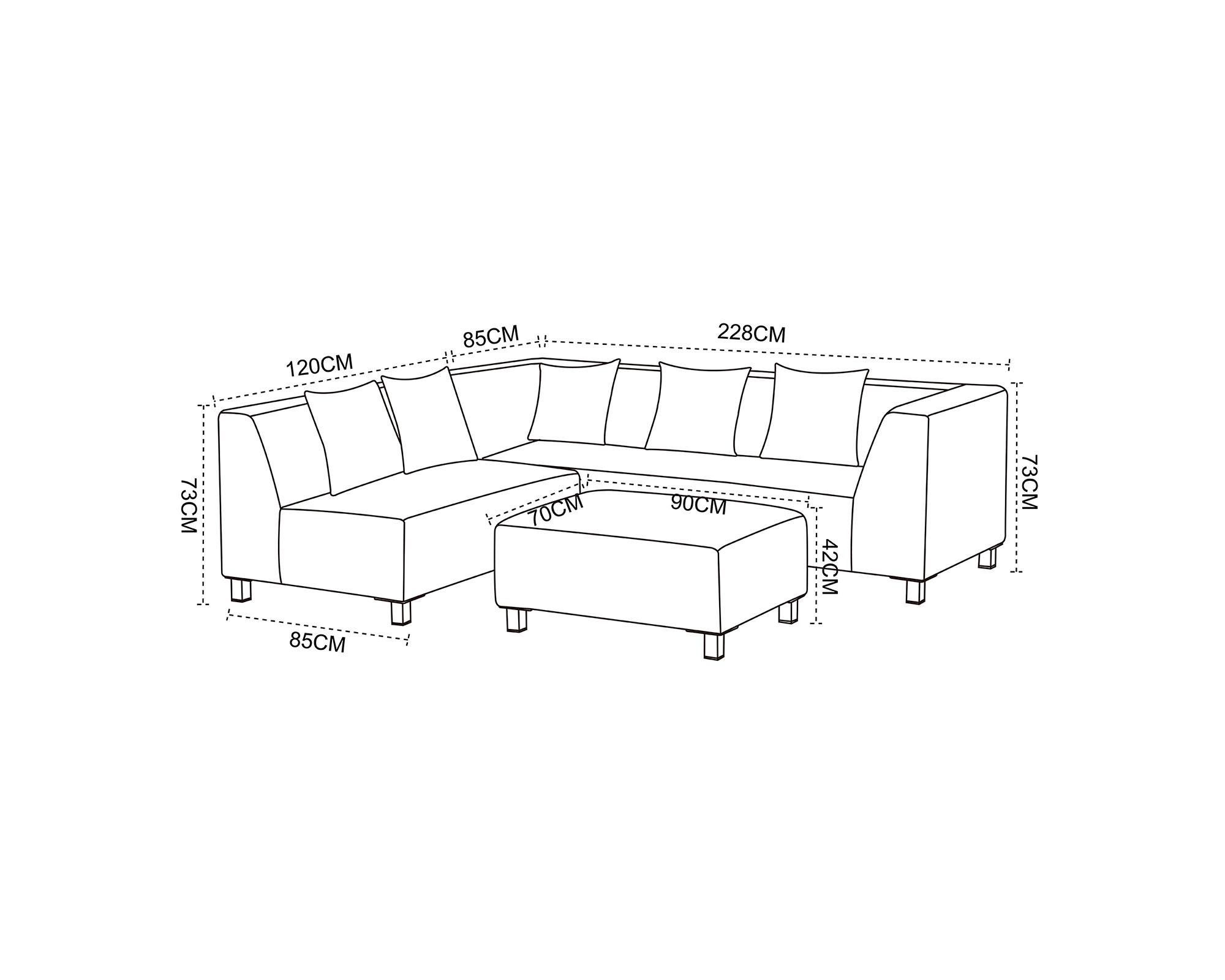 Set living Modular 4 personas gris-10