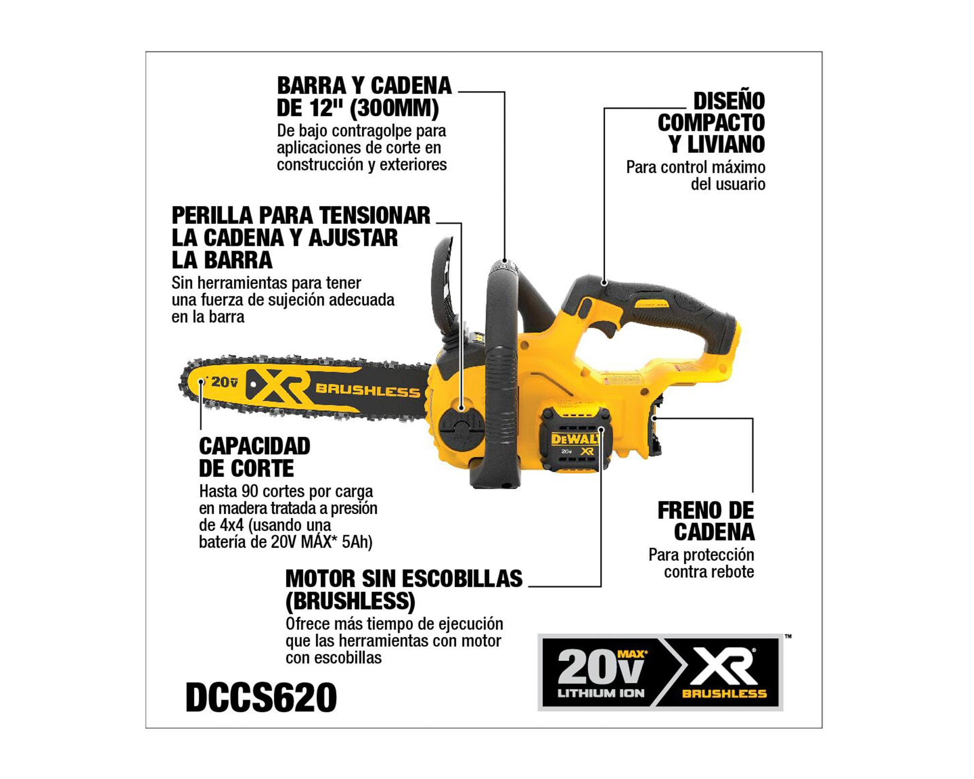 Motosierra compacta Brushless 12" 20V-1