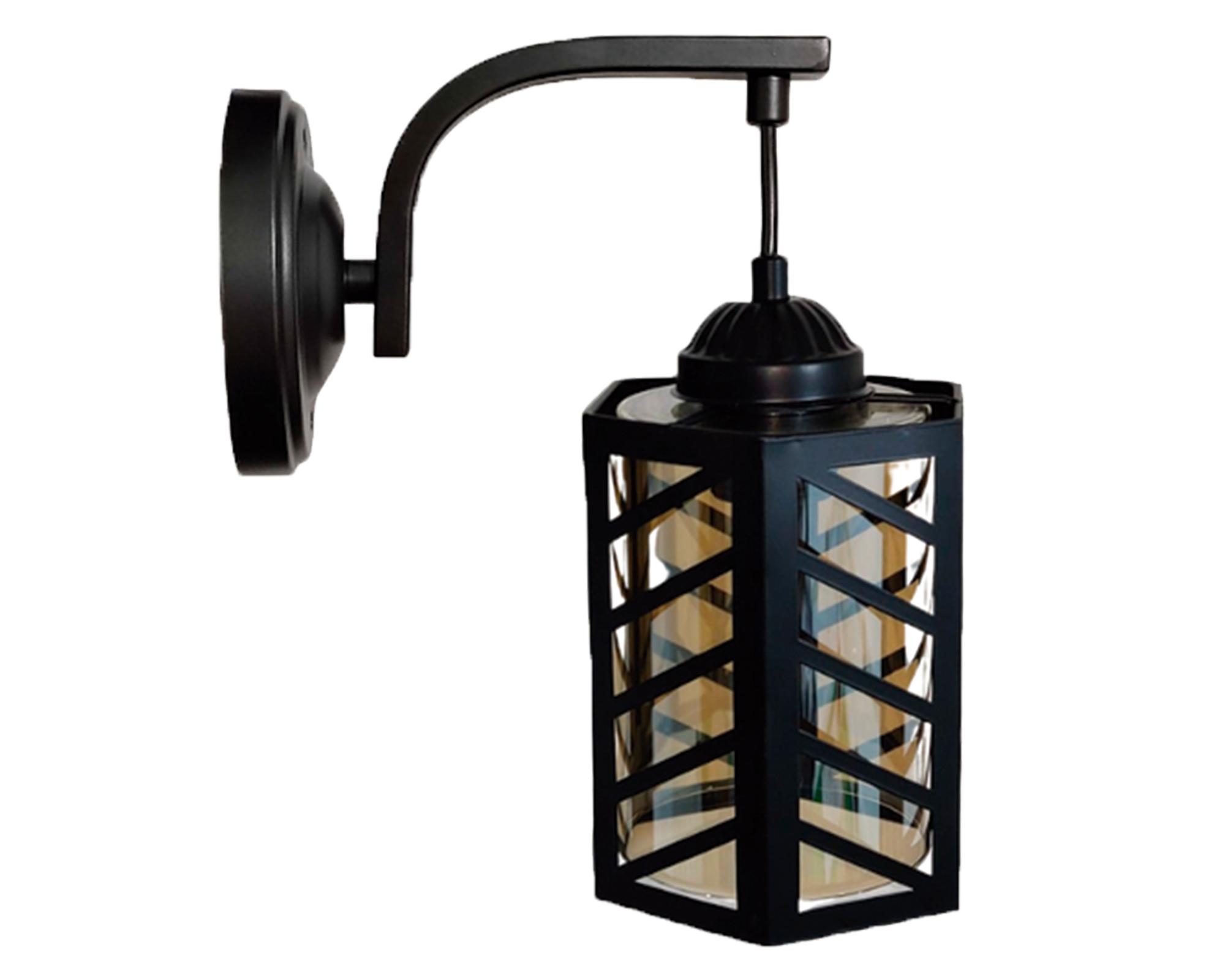 Aplique colgante E27 1L Farol negro-0
