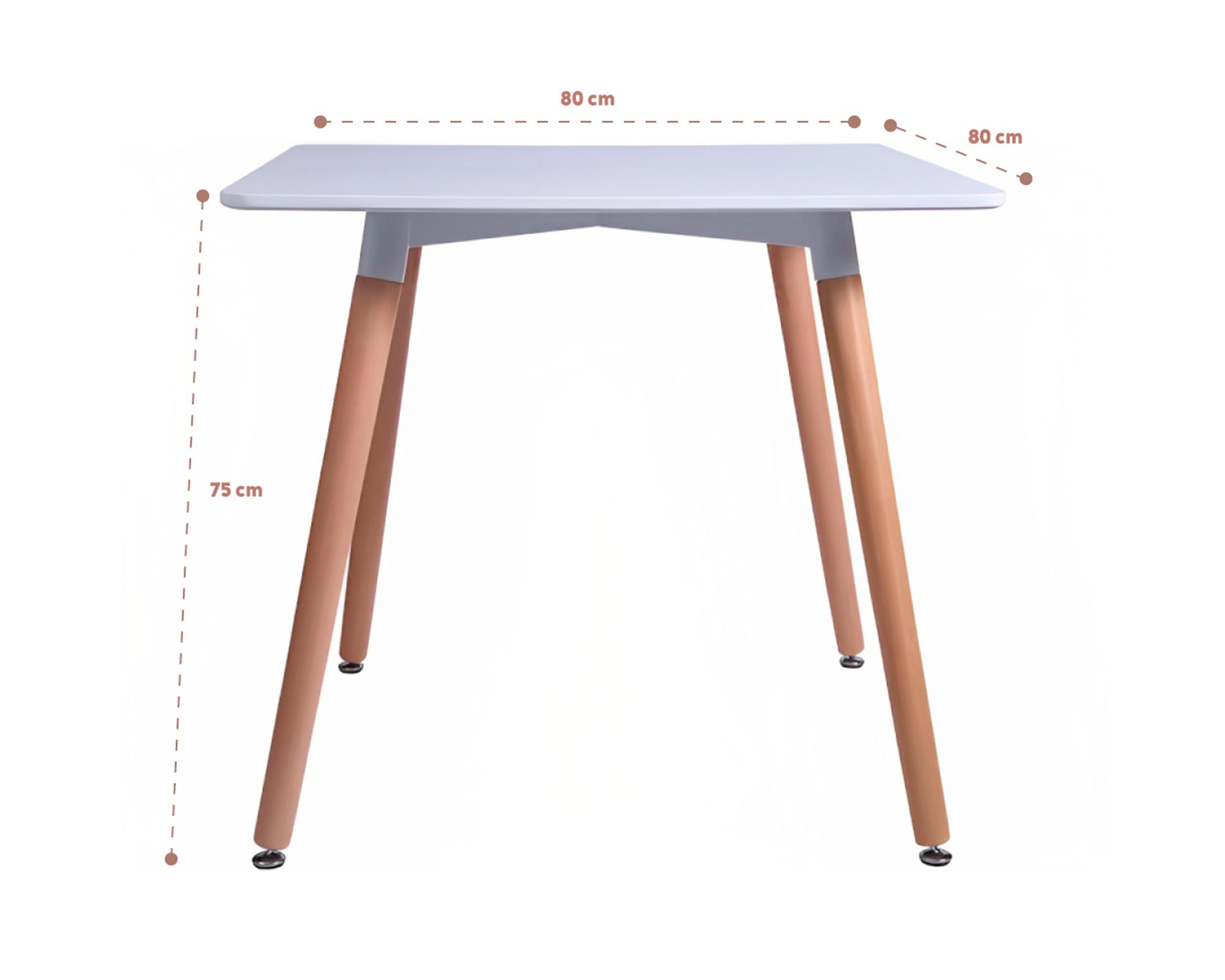 Mesa de comedor 80x75x80 cm cuadrada Eames blanco-3
