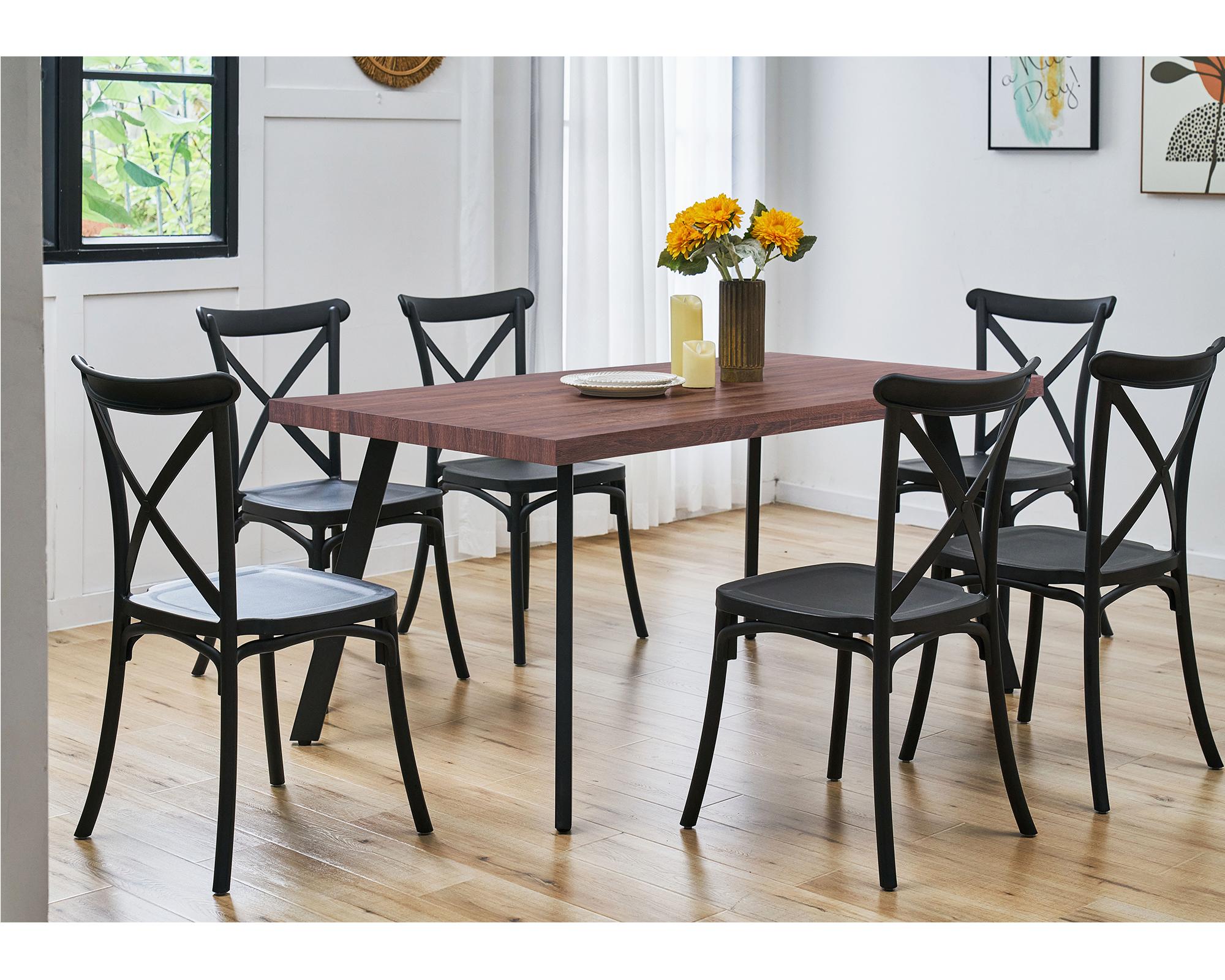 Comedor 6 personas Toledo madera oscura-5