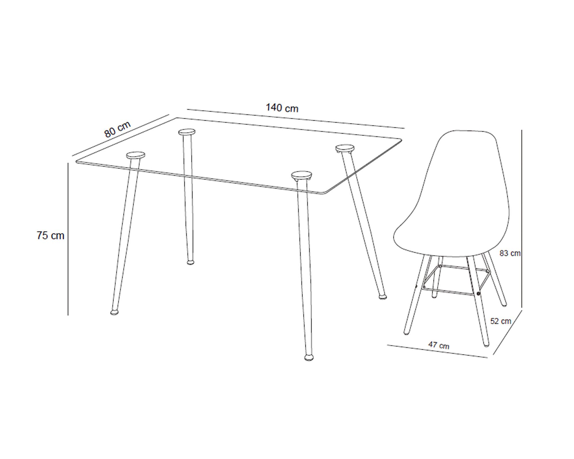 Comedor 6 personas Dini vidrio/negro-4