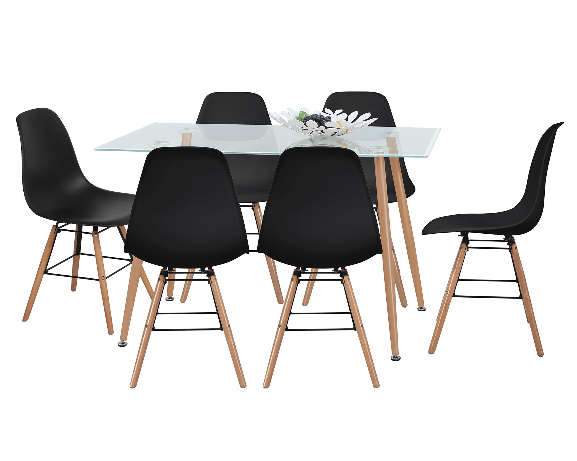 Comedor 6 personas Dini vidrio/negro-0