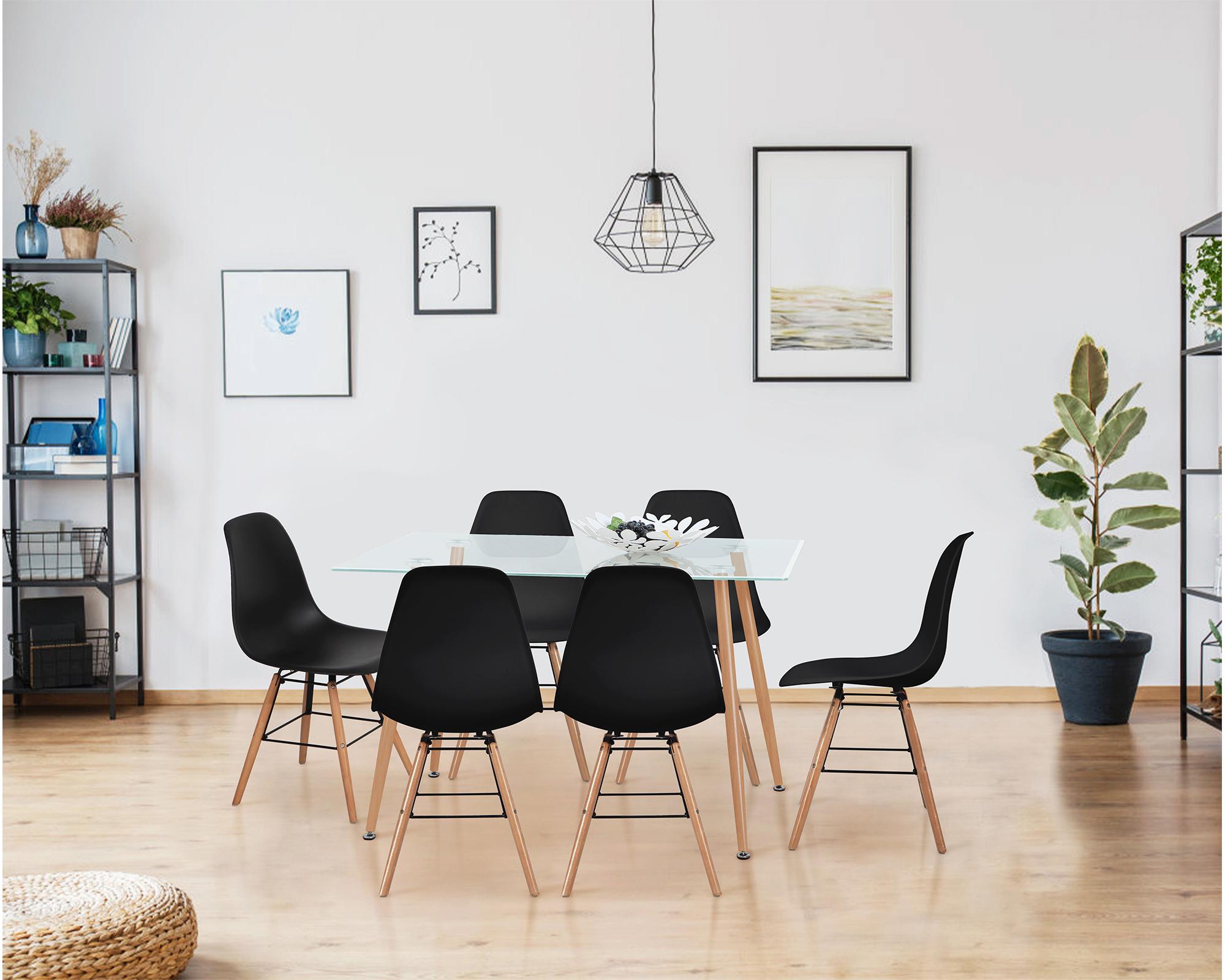 Comedor 6 personas Dini vidrio/negro-3