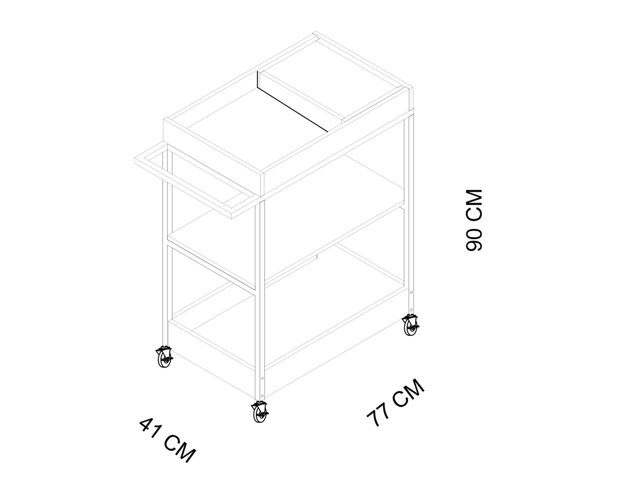 Carro bar Iowa 90x77x41 cm-5