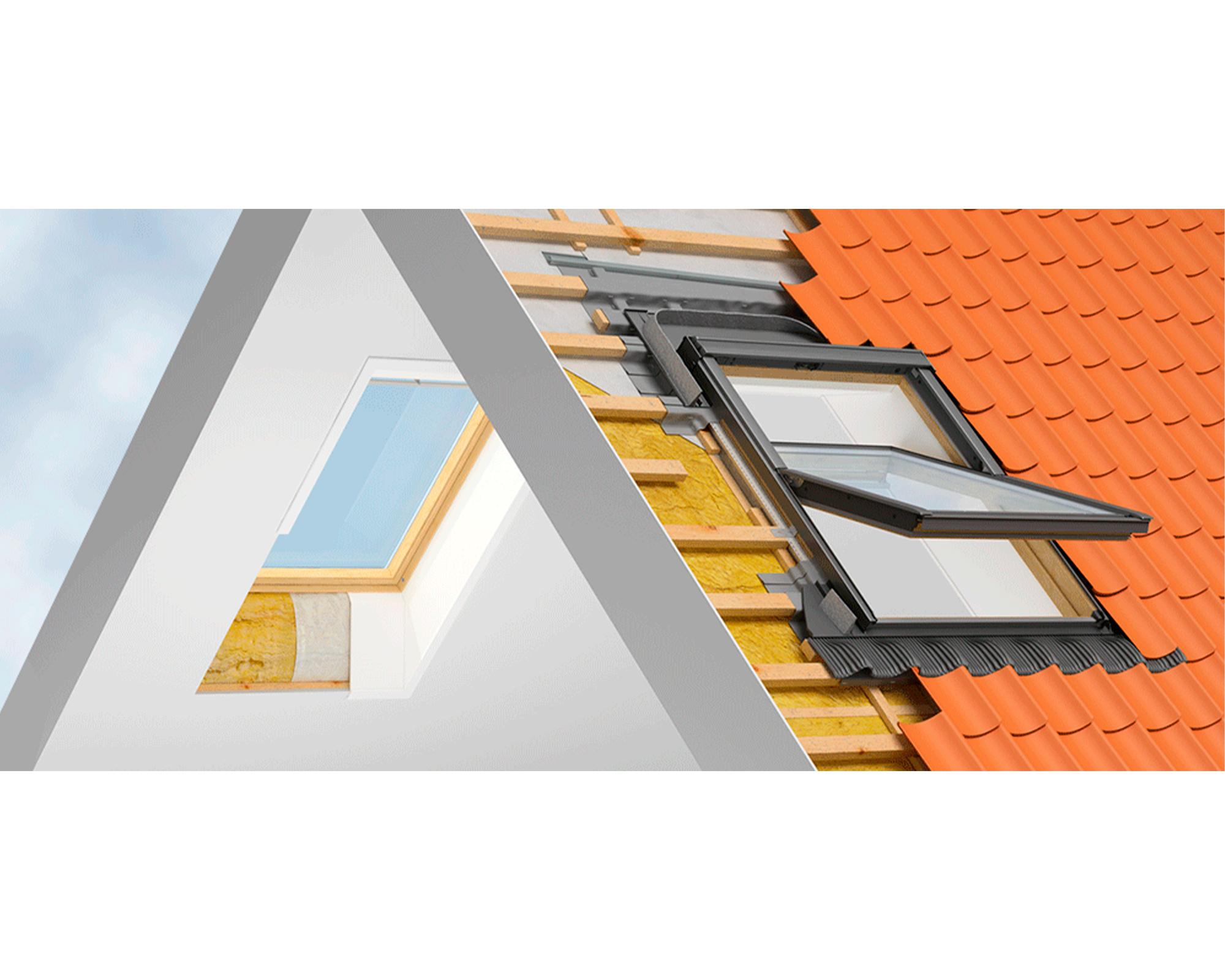 Cerco para techo ondulado EDW CK02 1000 aluminio 55x78 cm + BFX-1