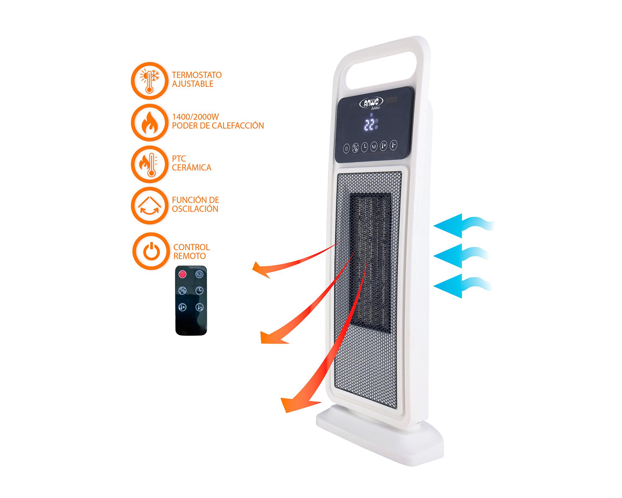 Calefactor eléctrico 2000W HPTC2000TB blanco-2