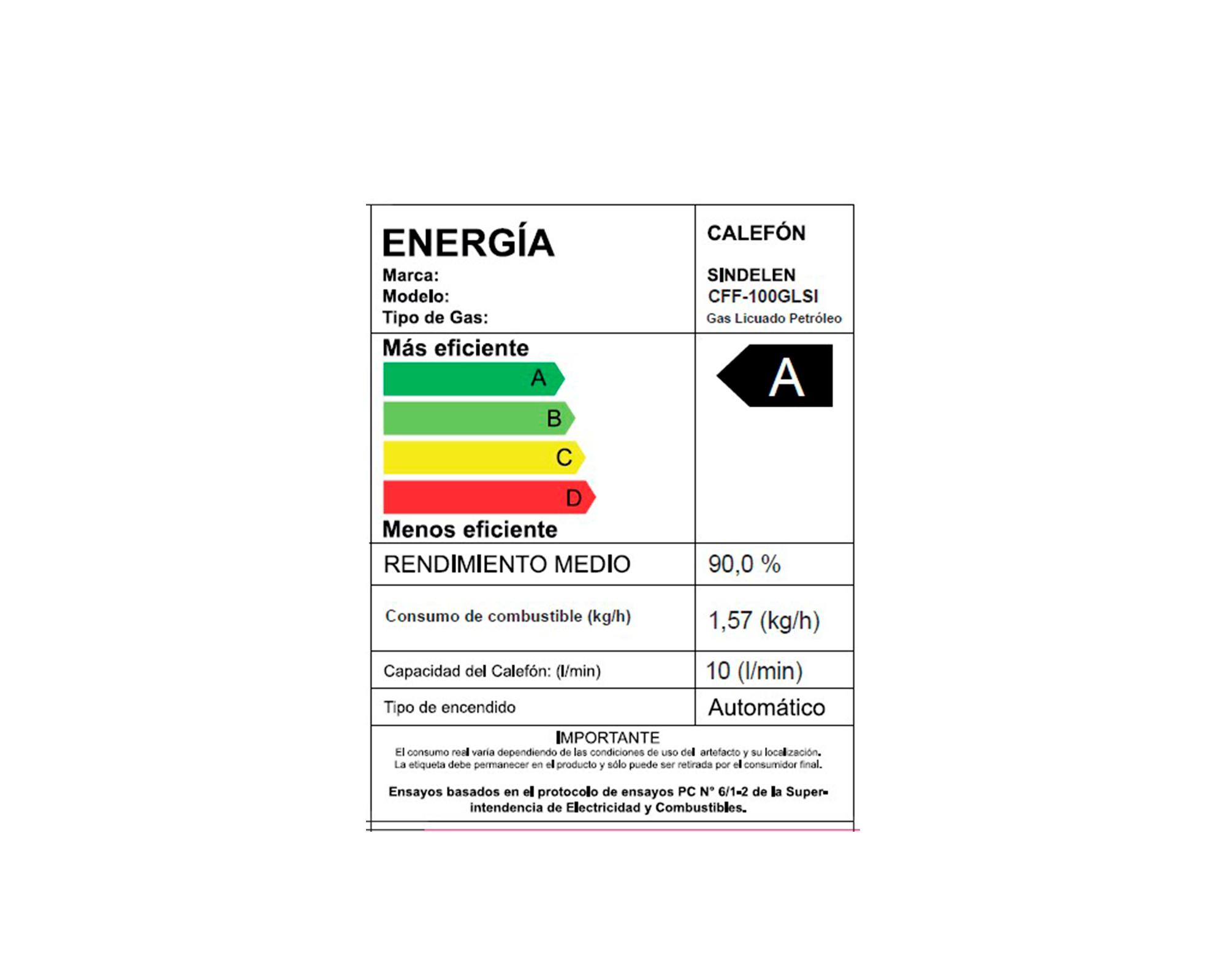 Calefont tiro forzado 10 litros gas licuado tiro forzado CFF-100GLSI-4