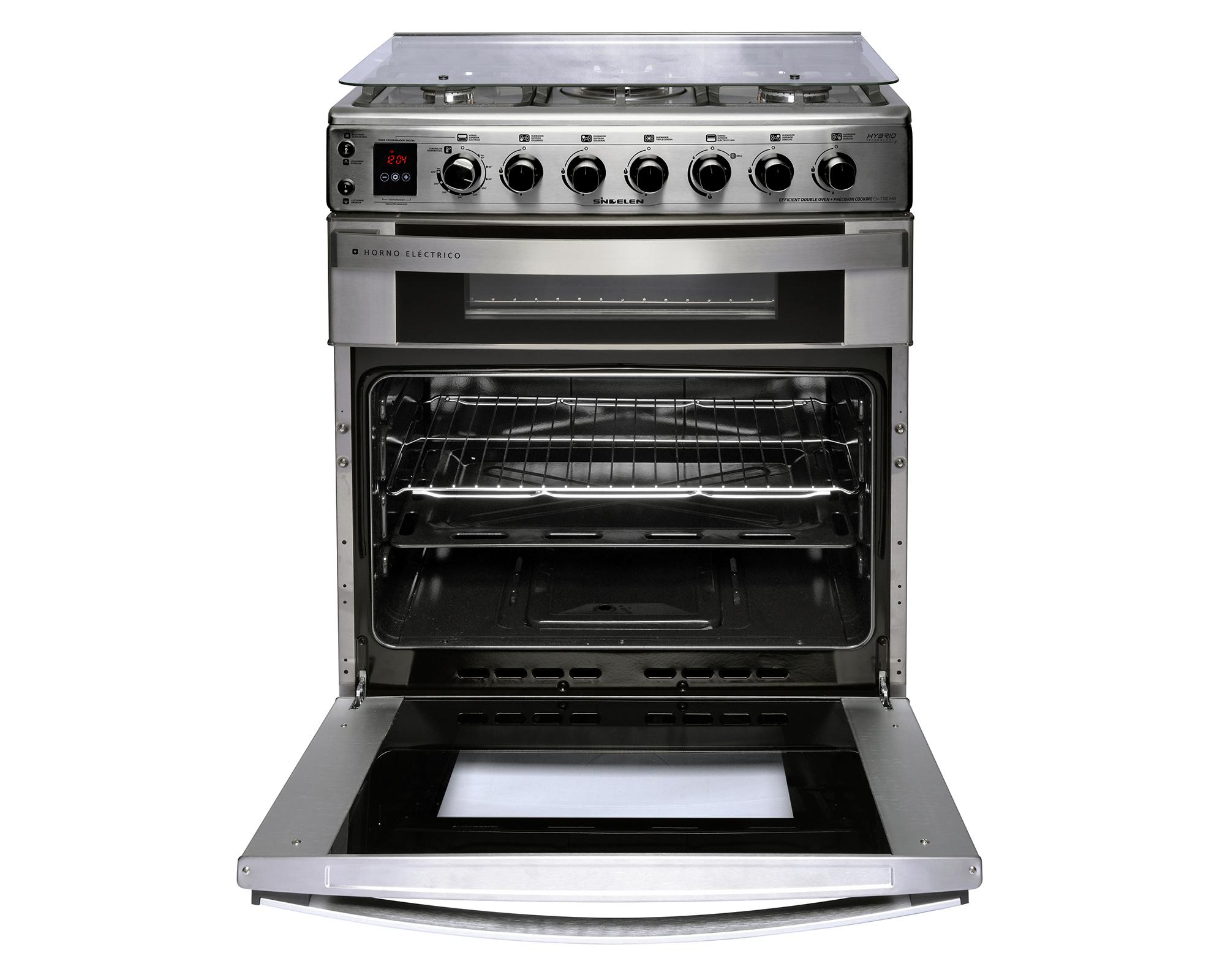 Cocina híbrida doble horno 5 quemadores CH-770DHIN-3