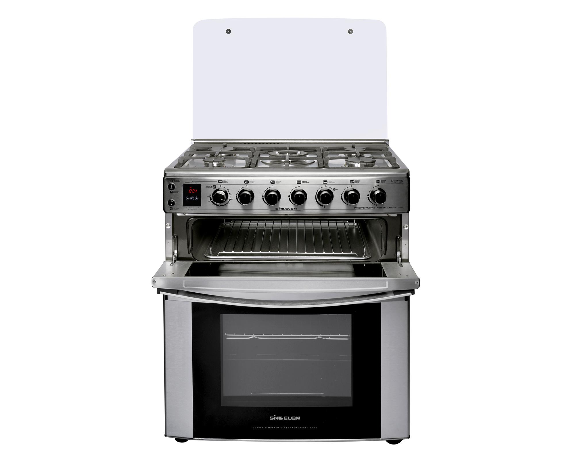 Cocina híbrida doble horno 5 quemadores CH-770DHIN-2