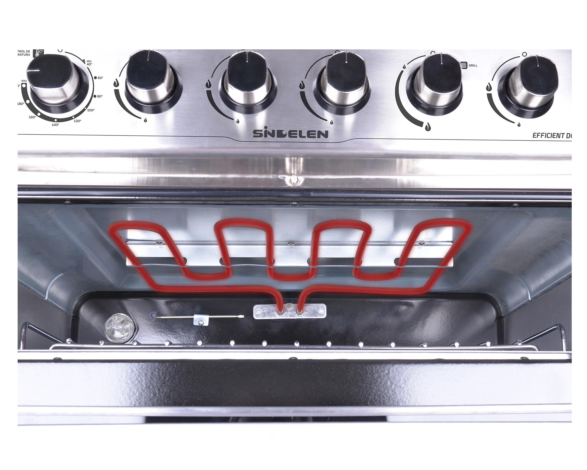 Cocina híbrida doble horno 5 quemadores CH-770DHIN-4