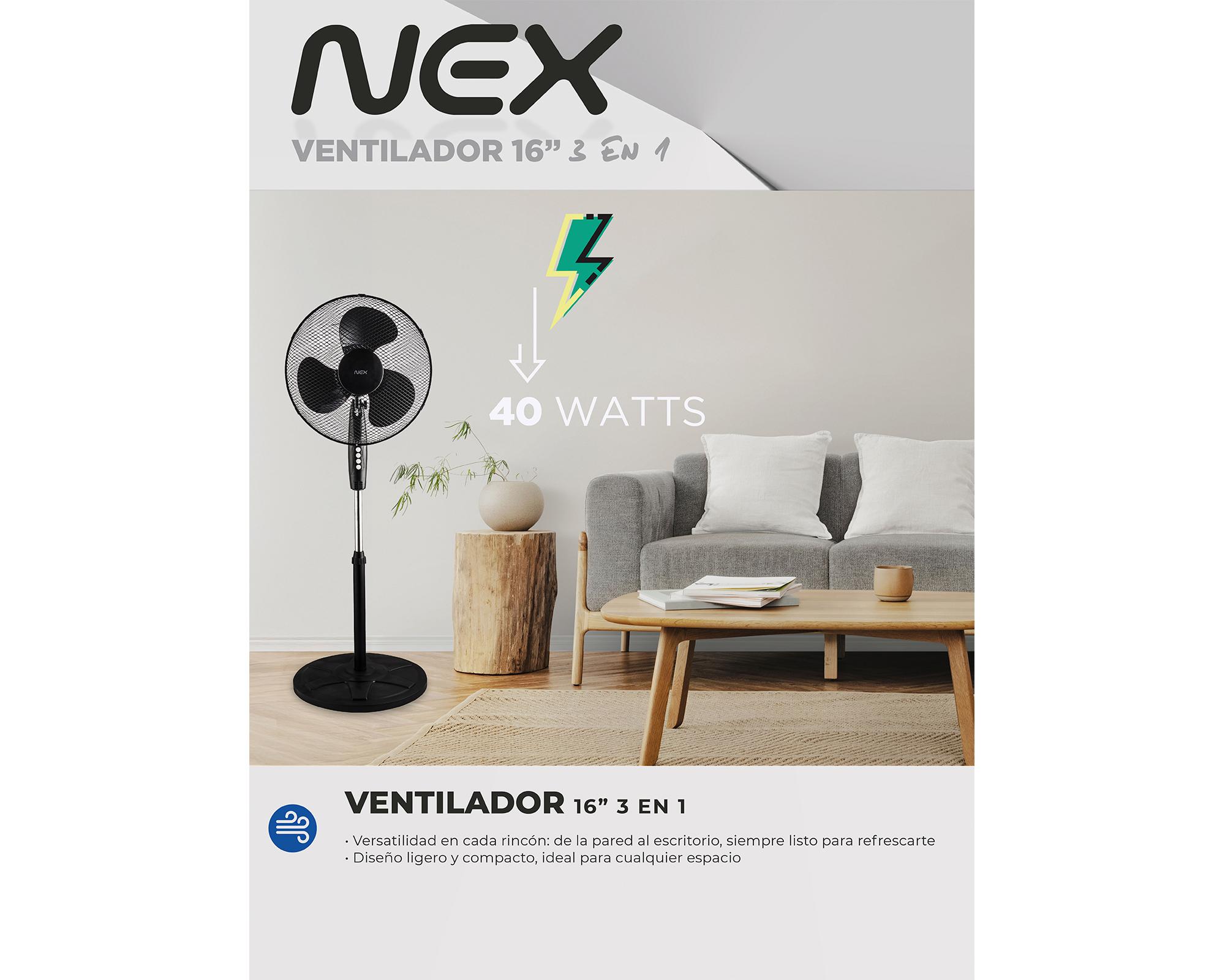 Ventilador 3 en 1 negro 40W 16'' VPM1673-n-6