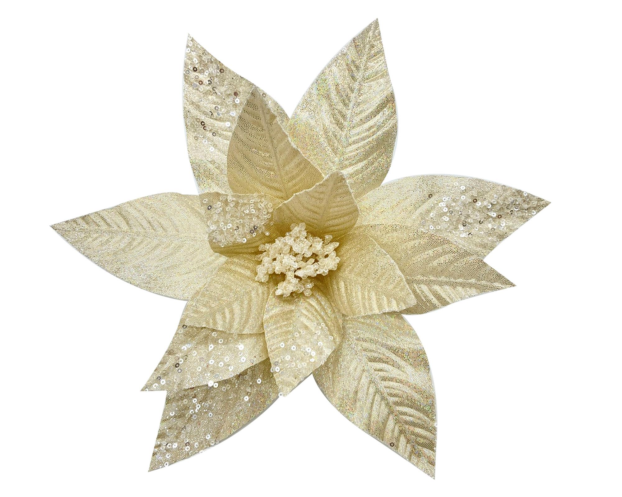 Flor decorativa 34 cm beige-0