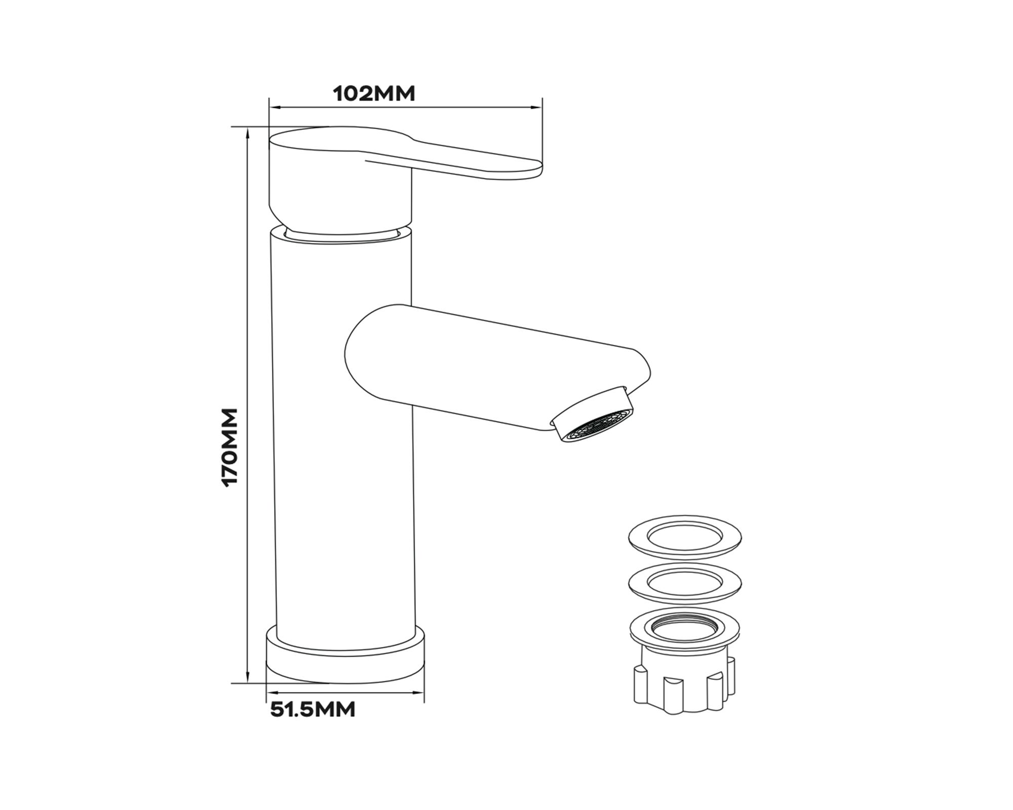 Monomando lavamanos MCLSY peltre-3