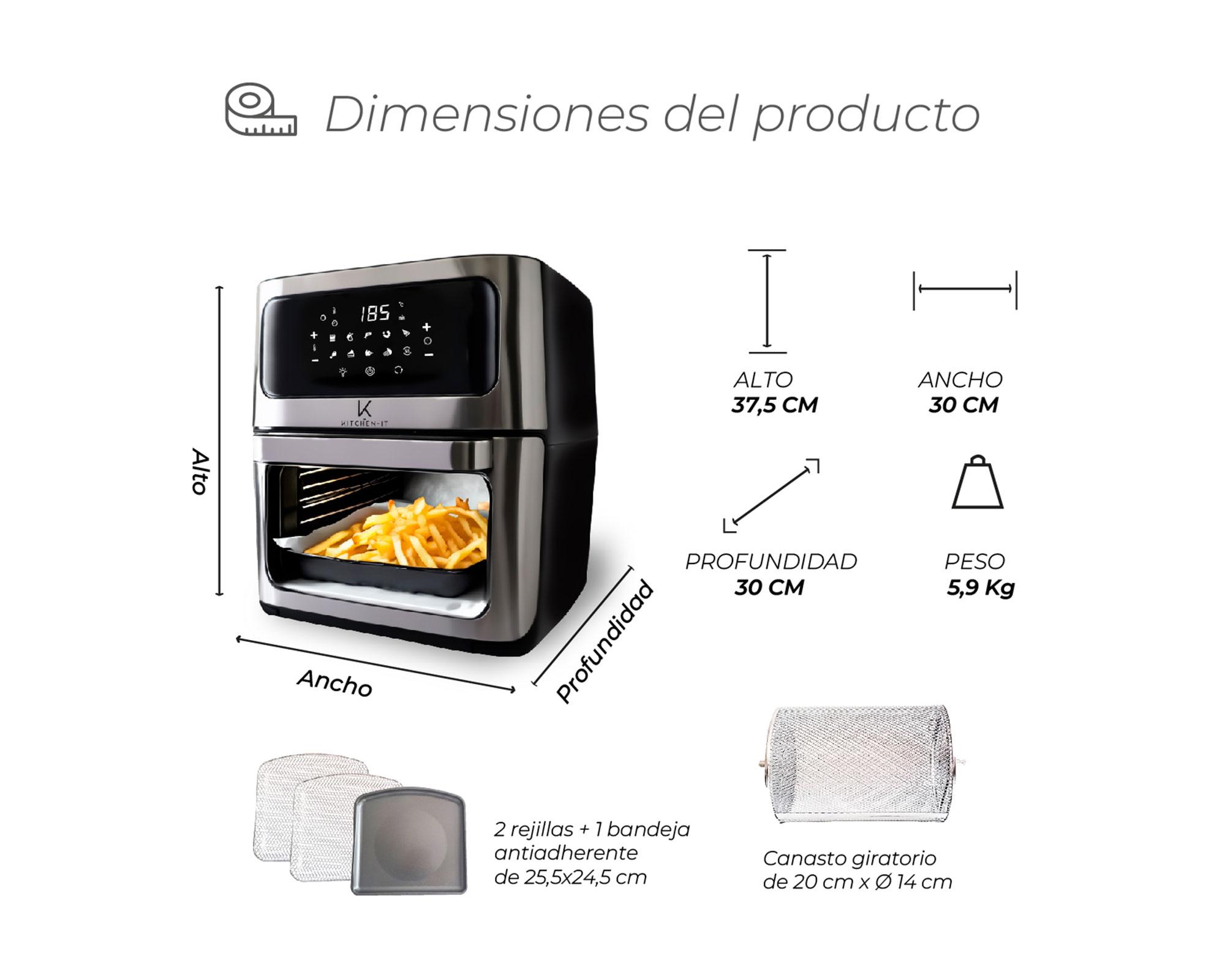 Freidora de aire Max Edition negro/inox 12 lt-5