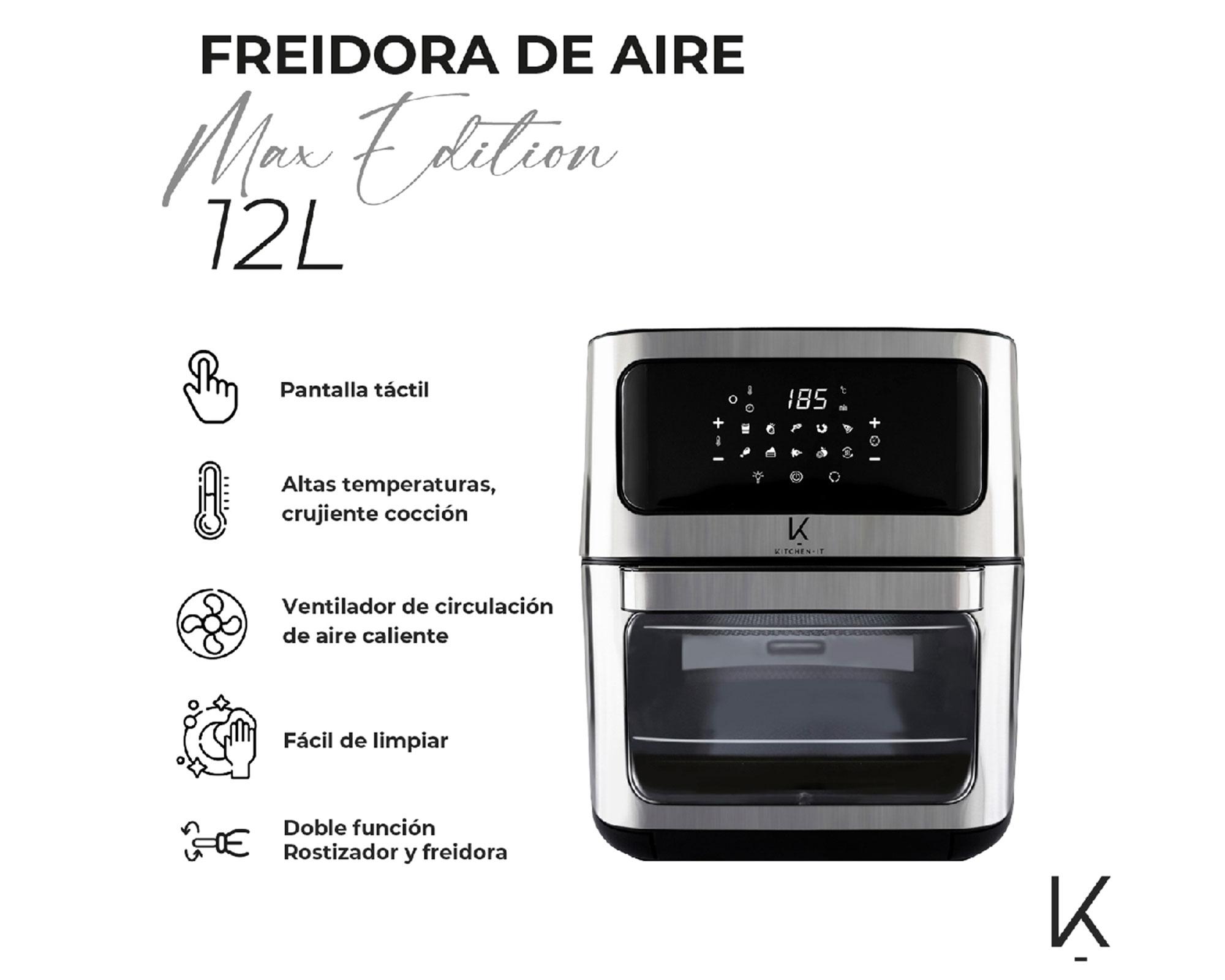 Freidora de aire Max Edition negro/inox 12 lt-1