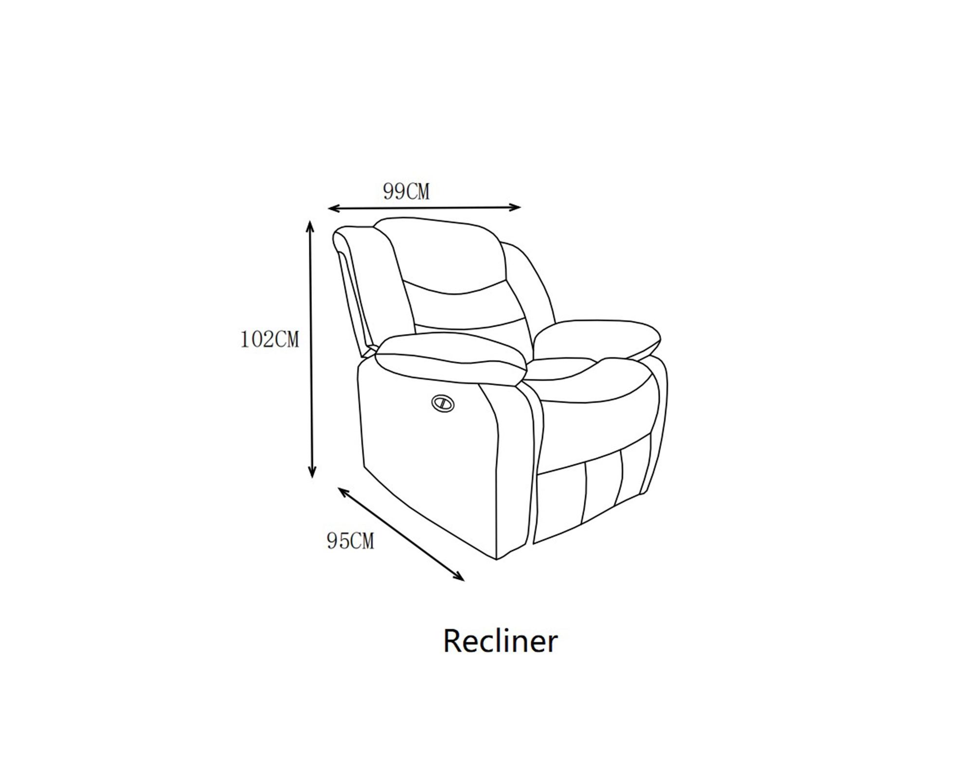 Sillón reclinable eléctrico Konor café-5