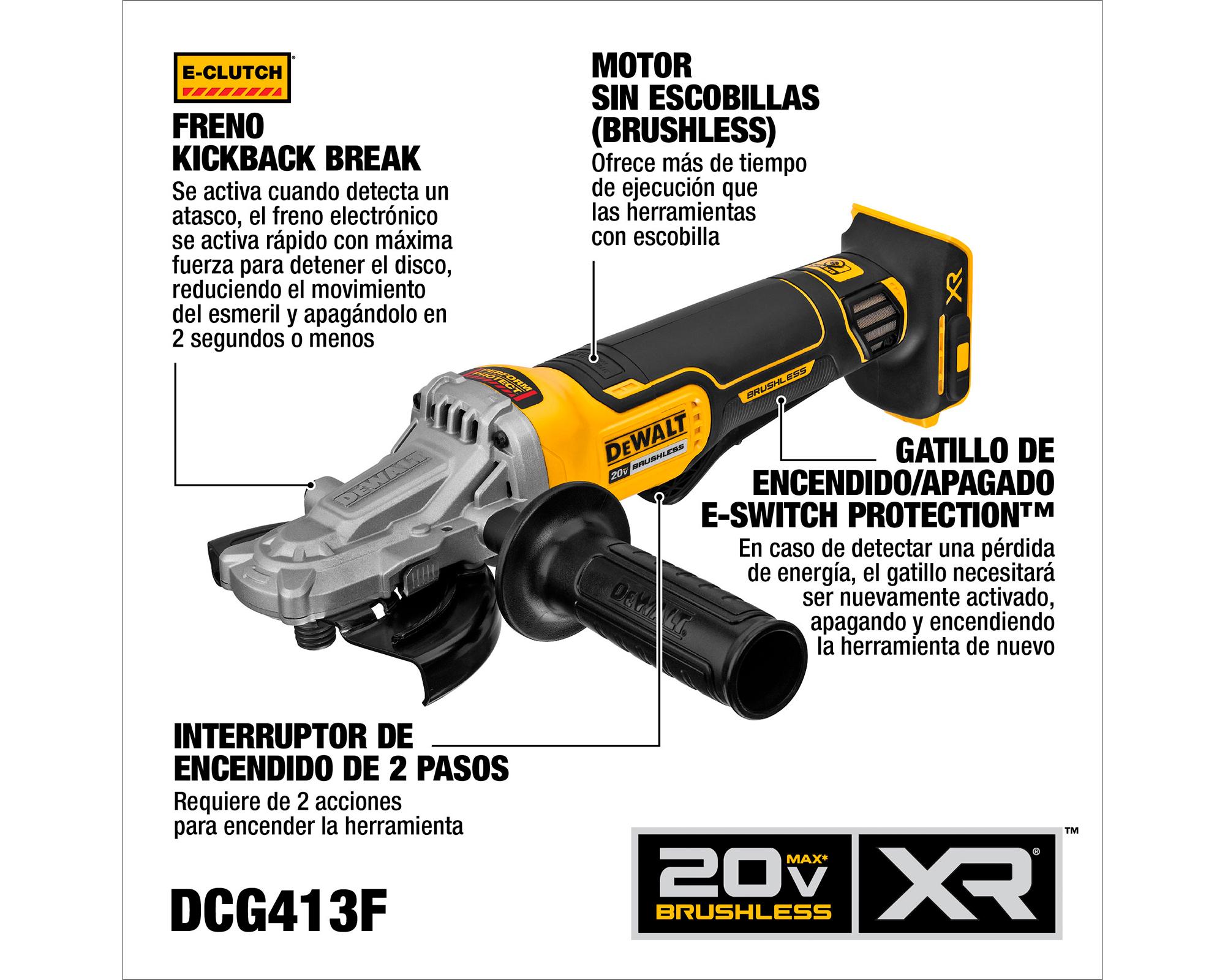 Esmeril angular inalámbrico DCG413FB-B2 20V 125 mm sin batería-4