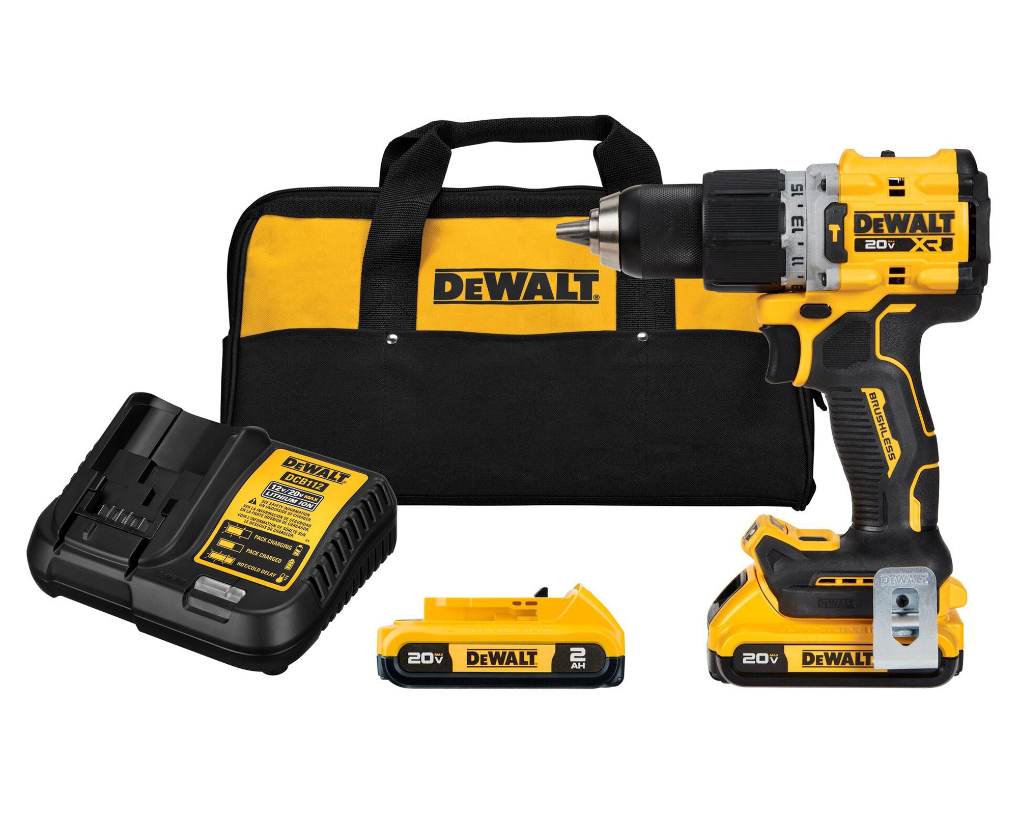 Kit taladro percutor DCD805D2-B2 20V 13 mm + 2 baterías 2.0 Ah + cargador + bolso-0