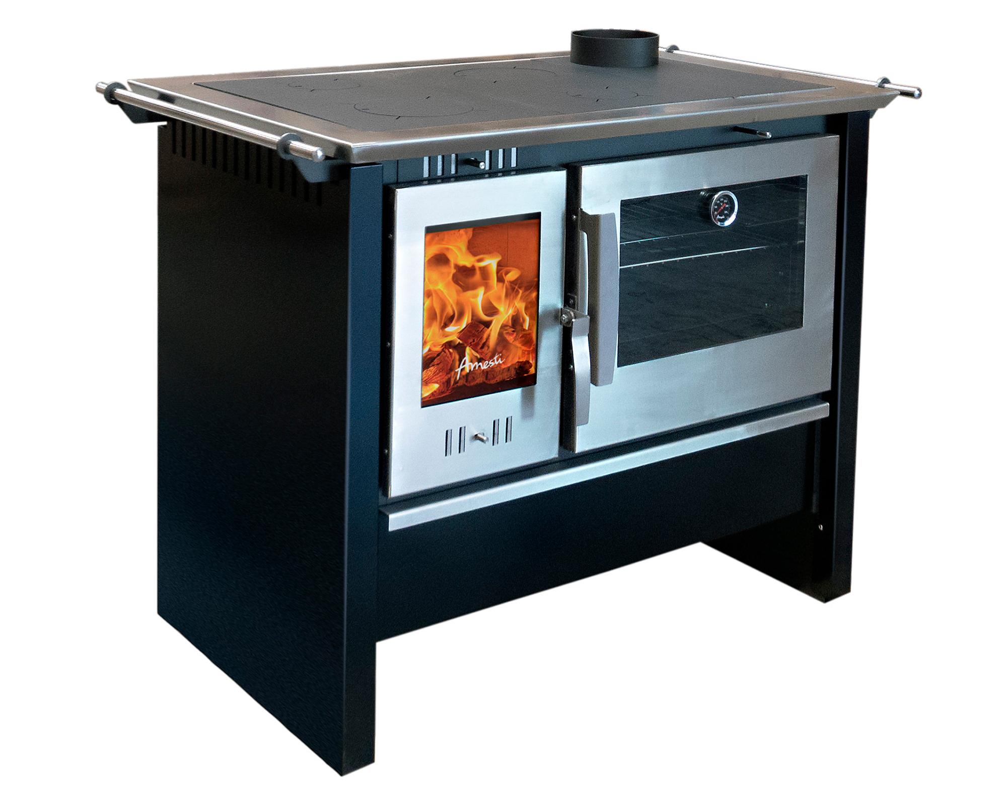 Cocina a leña combustión lenta Allegra XL negro 11kW-0