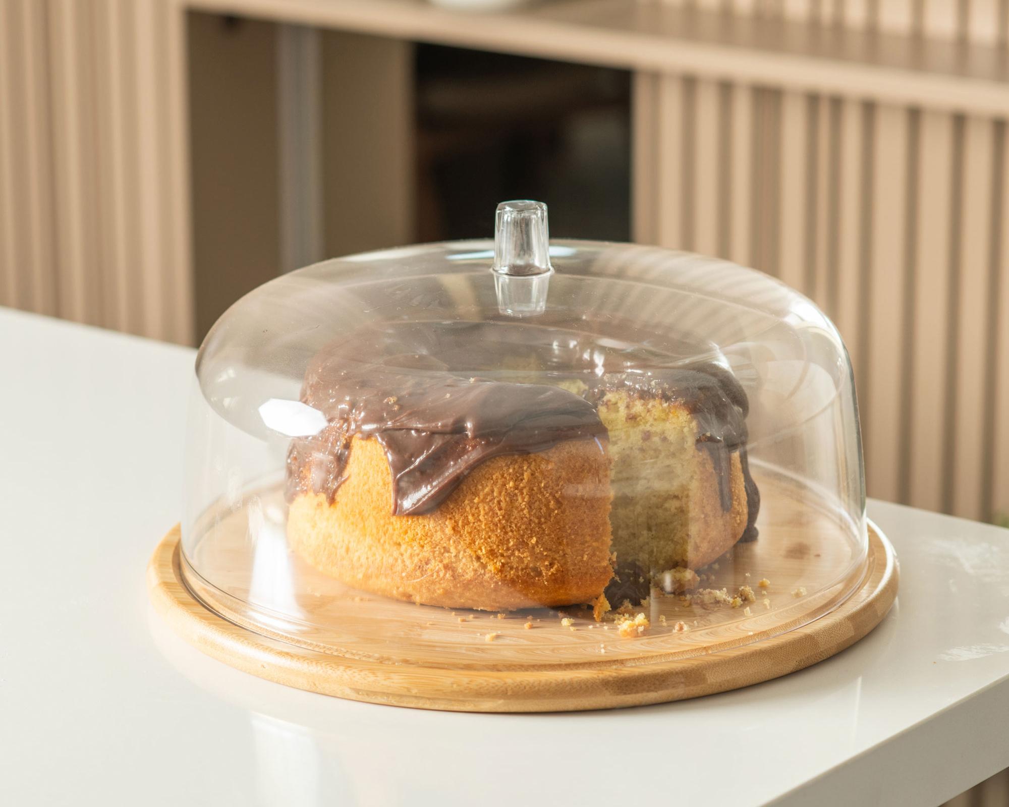 Porta torta con pedestal BFB 050 NT PS bambú-1