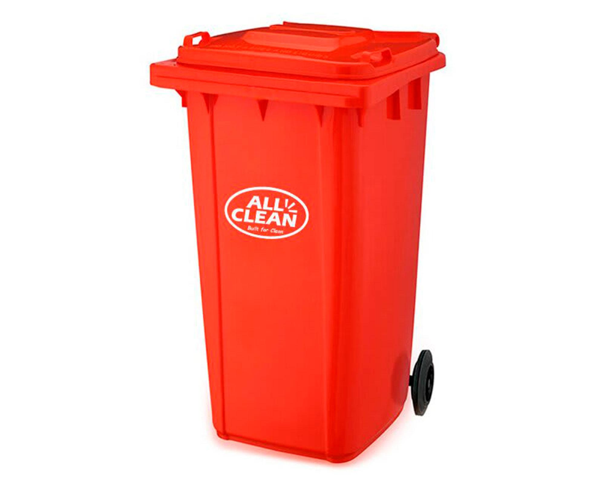 Basurero contenedor con ruedas rojo 360 lt-0