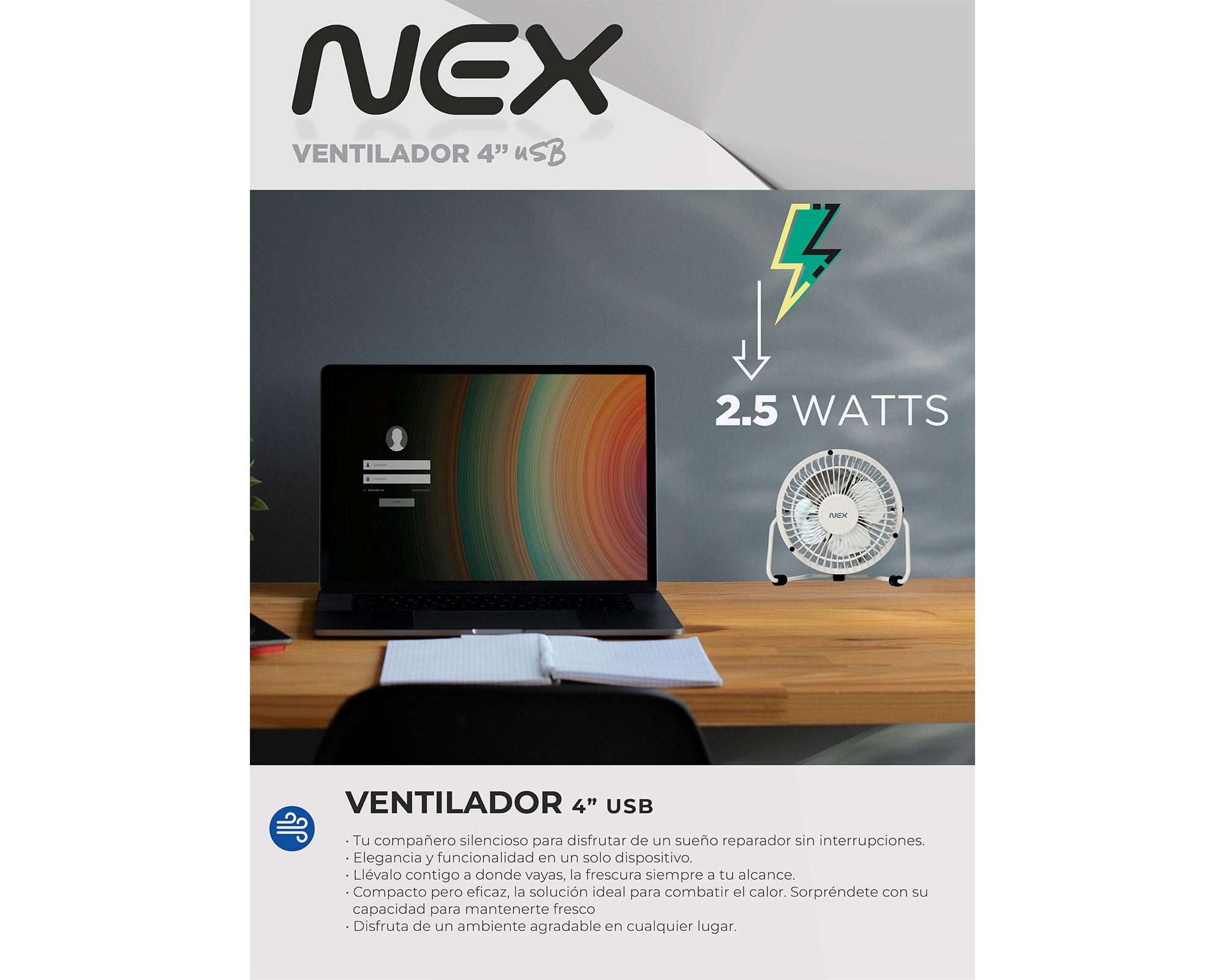 Ventilador USB 4'' UFN2201-WHT-6