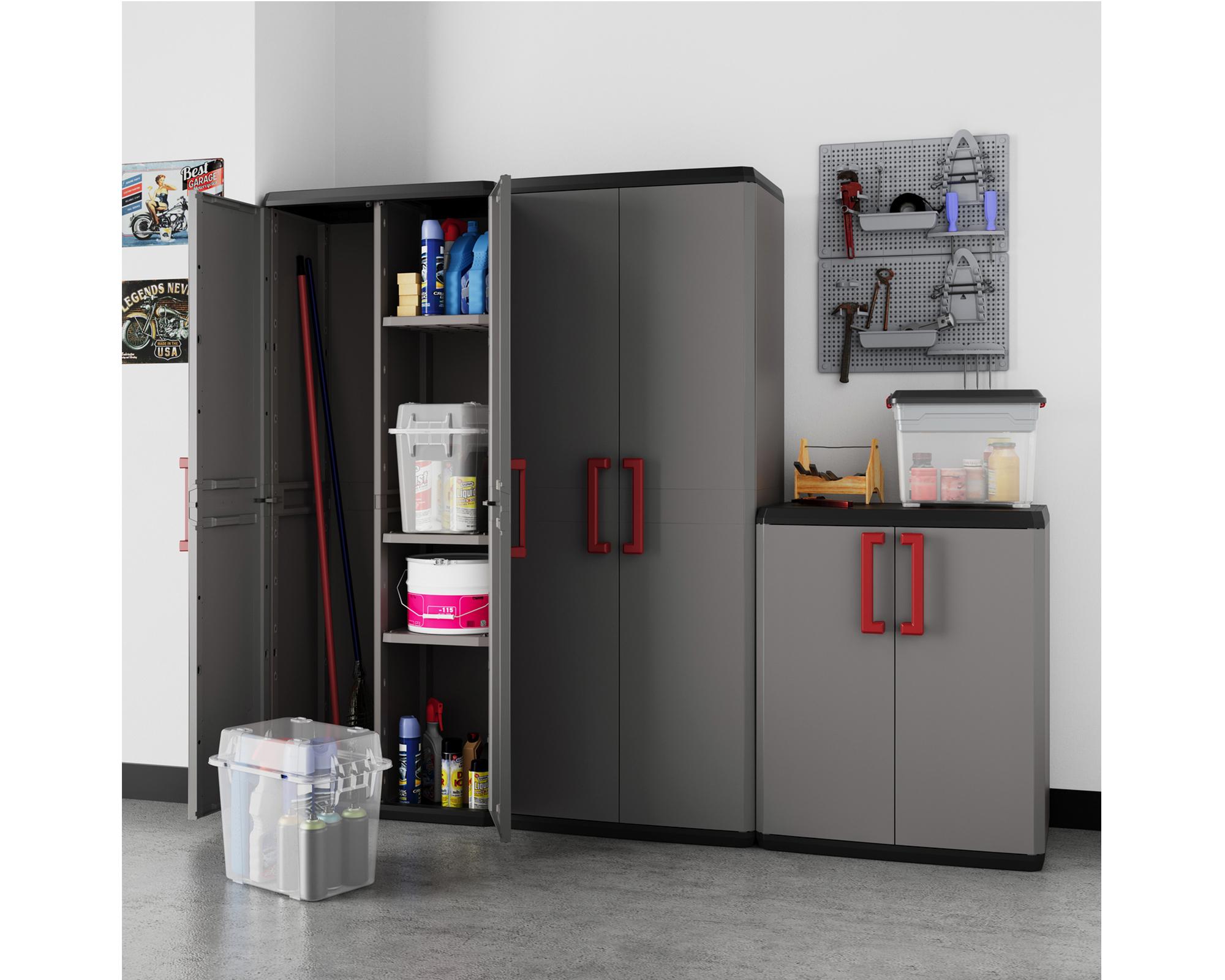 Estante organizador utility Quadra gris mate 166x68x39 cm-3