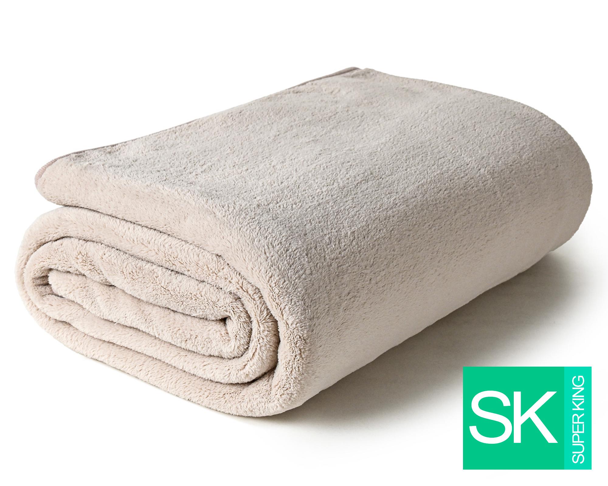 Frazada Cloud beige Súper King-0