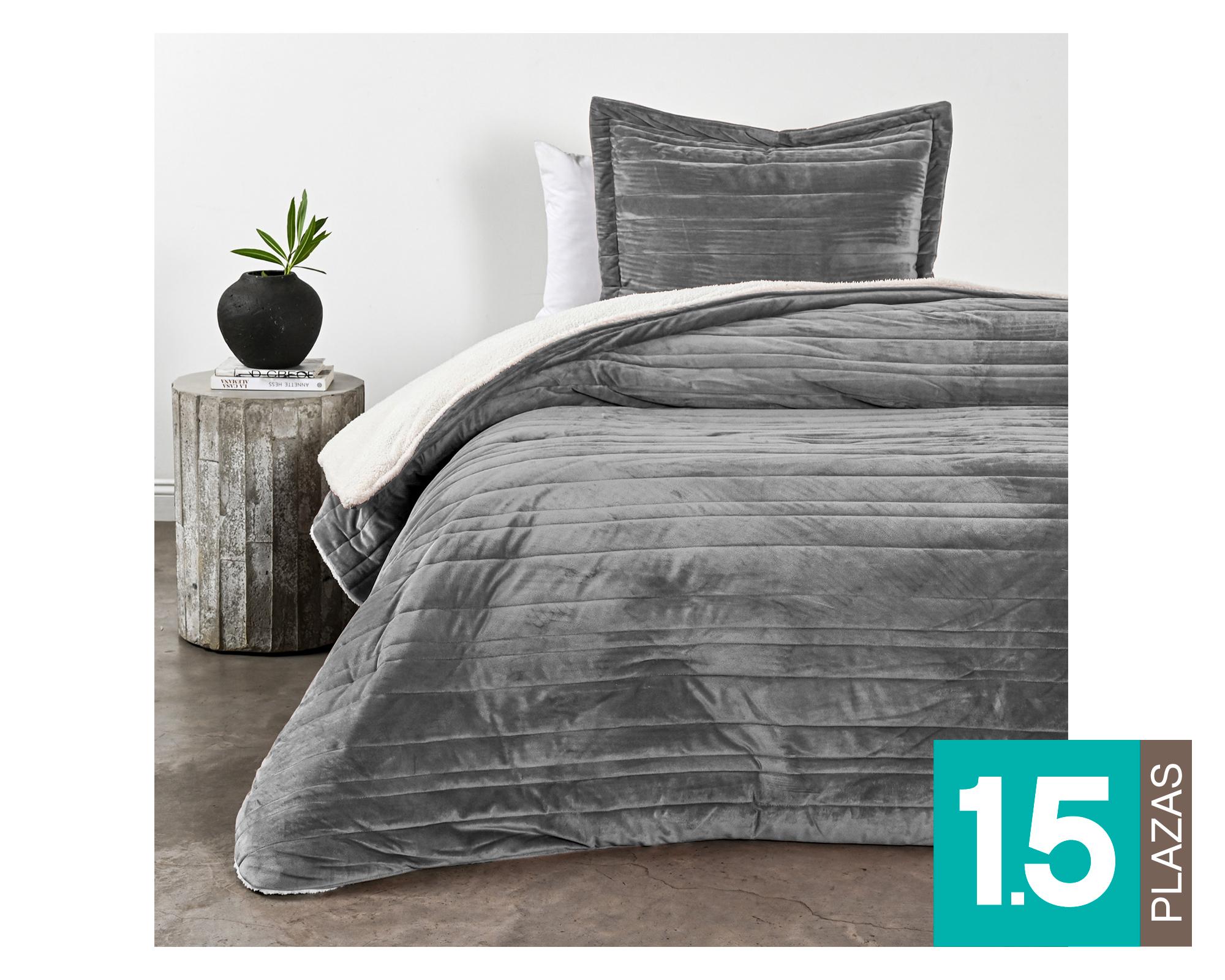 Plumón Cemento gris 1.5 plazas-0