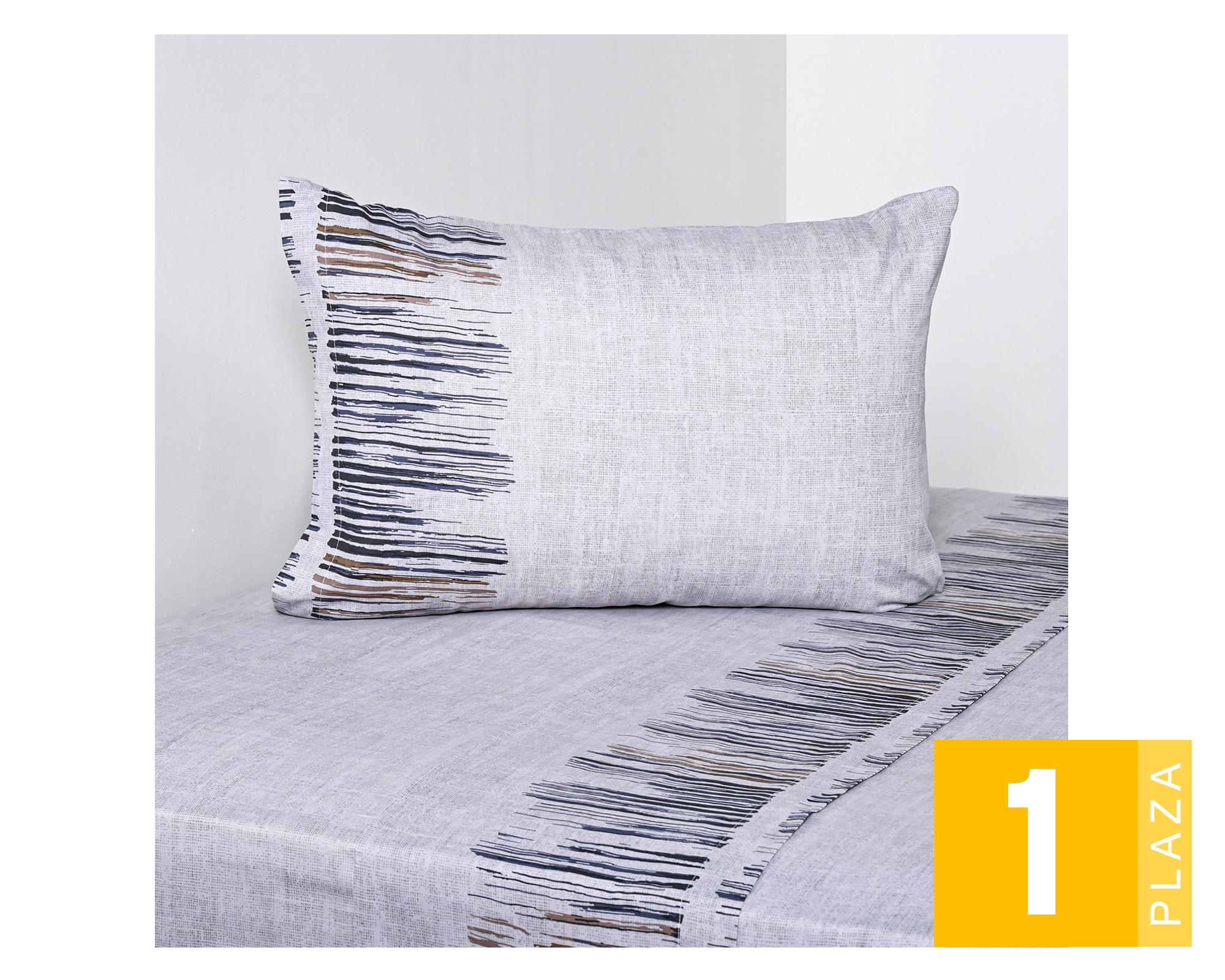 Sábanas 1 plaza 144 hilos Bluestone estampada-0