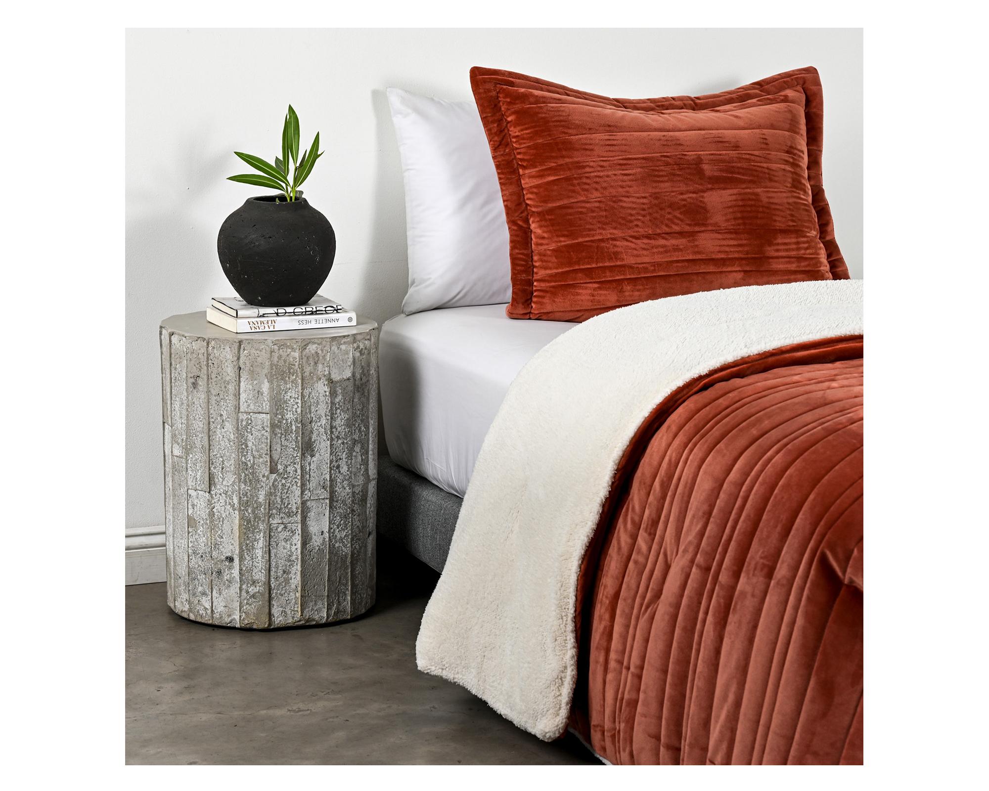 Plumón sherpa 1.5 plazas Stripe terracota-1