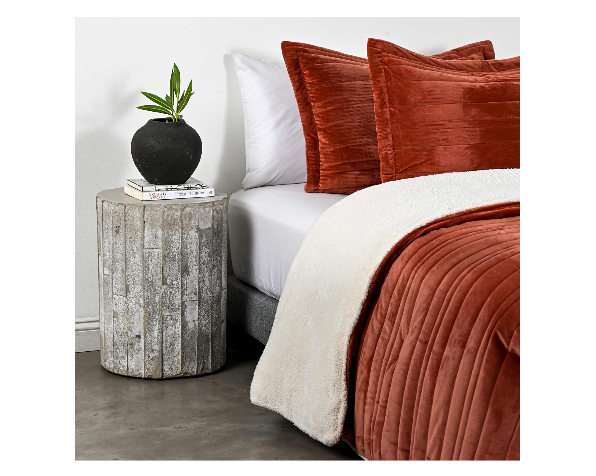 Plumón sherpa 2 plazas Stripe terracota-1